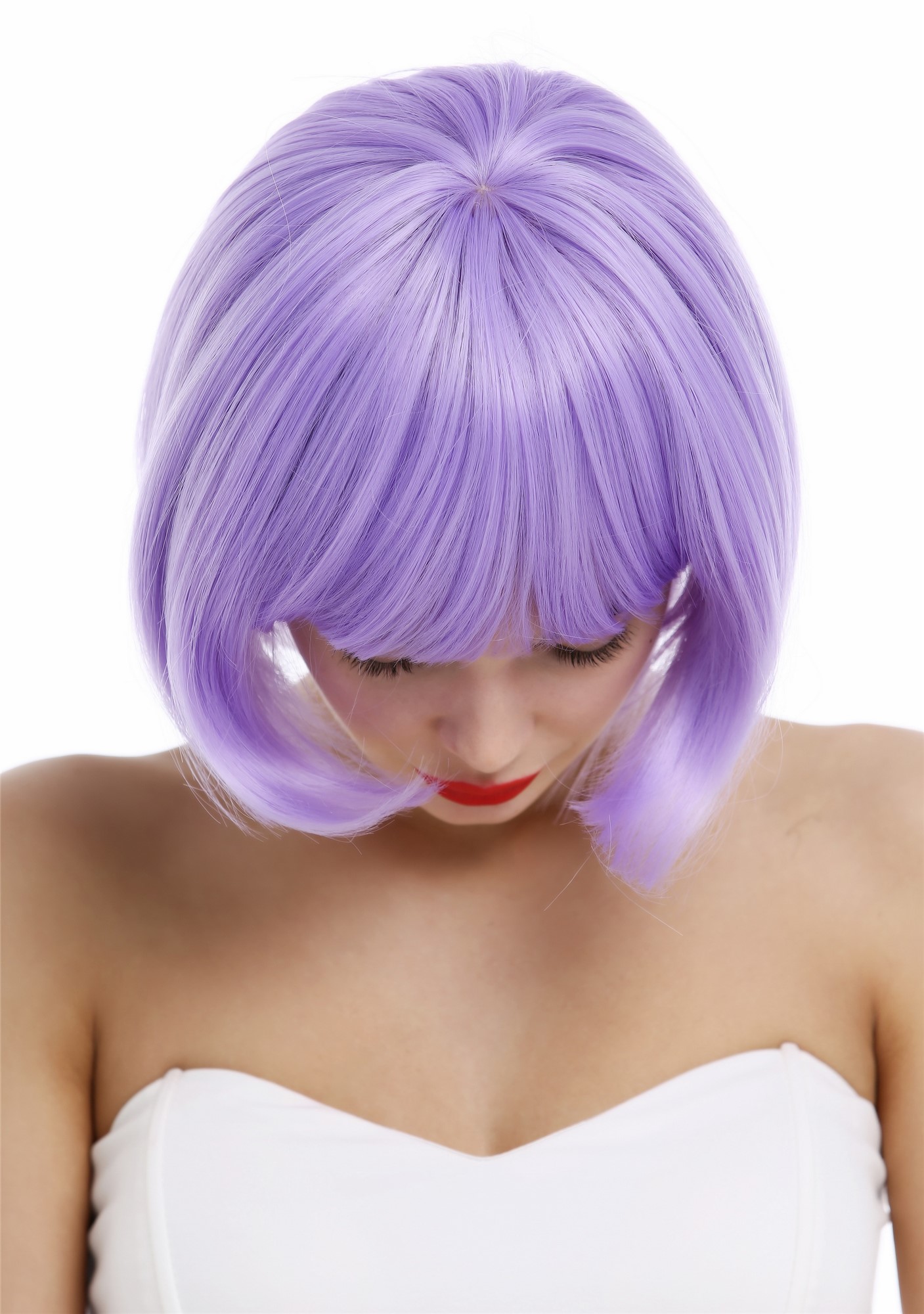 Short Lady Wig classy classic Bob style straight bangs sleek purple VK-4, view 6, WIG ME UP: Your Perücken Online Shop Quality Wigs, Ladies, light violet, straight, short