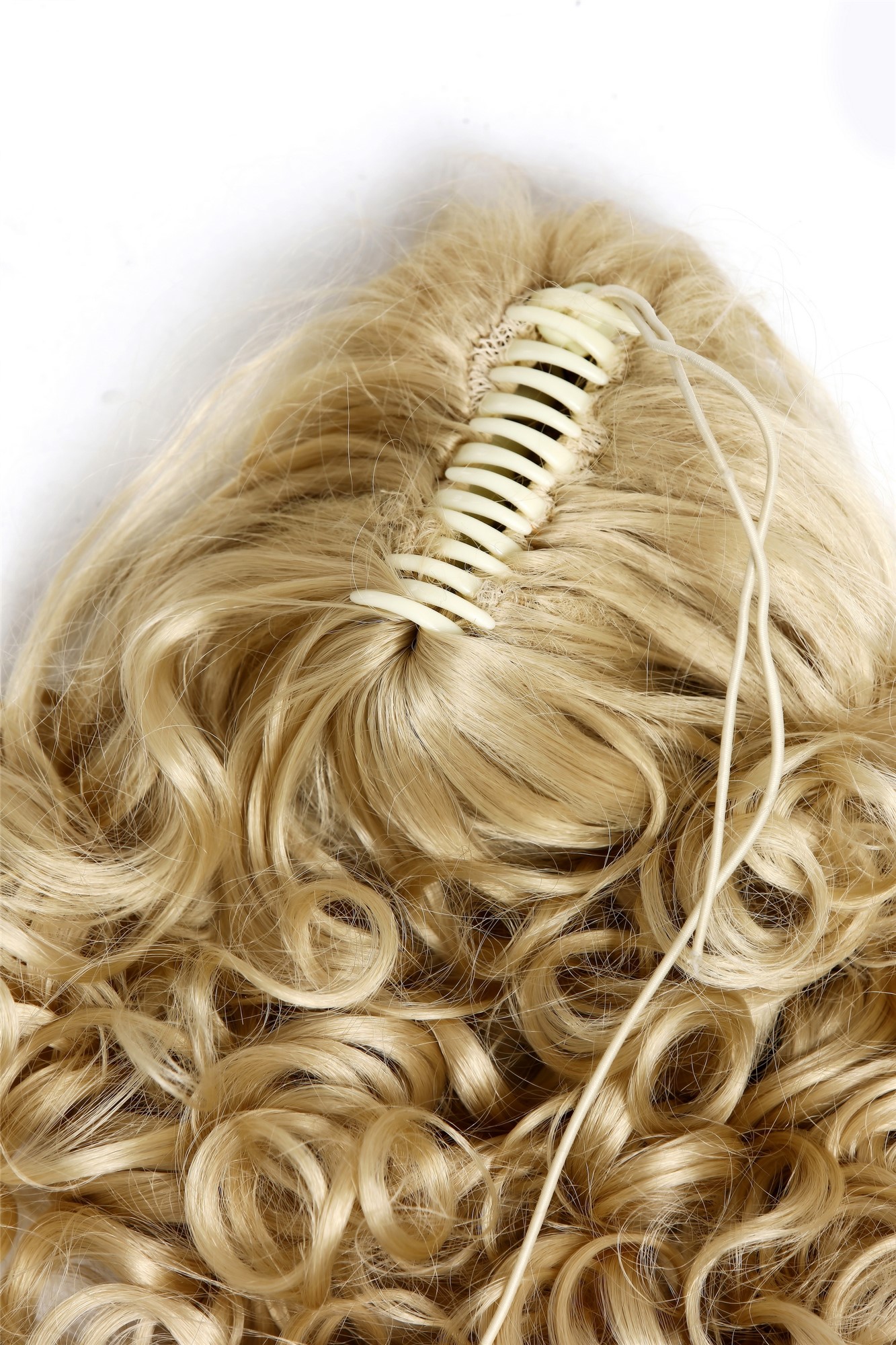 Hairpiece Halfwig 5 Clip Extension wide long curled curls light blond YZF-3180, view 5, WIG ME UP: Your Perücken Online Shop Ponytails, golden blonde, curled, long