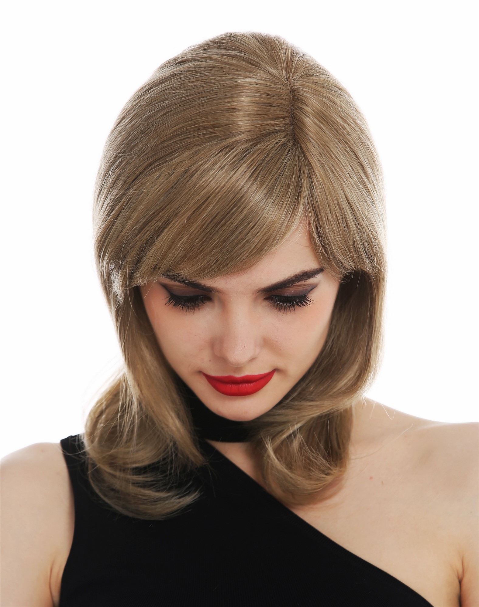 Lady wig mono parting shoulder length sleek dark blonde highlights DW2283-HS-MT, view 5, WIG ME UP: Your Perücken Online Shop Quality Wigs, Ladies, blond mix, straight, shoulder-length
