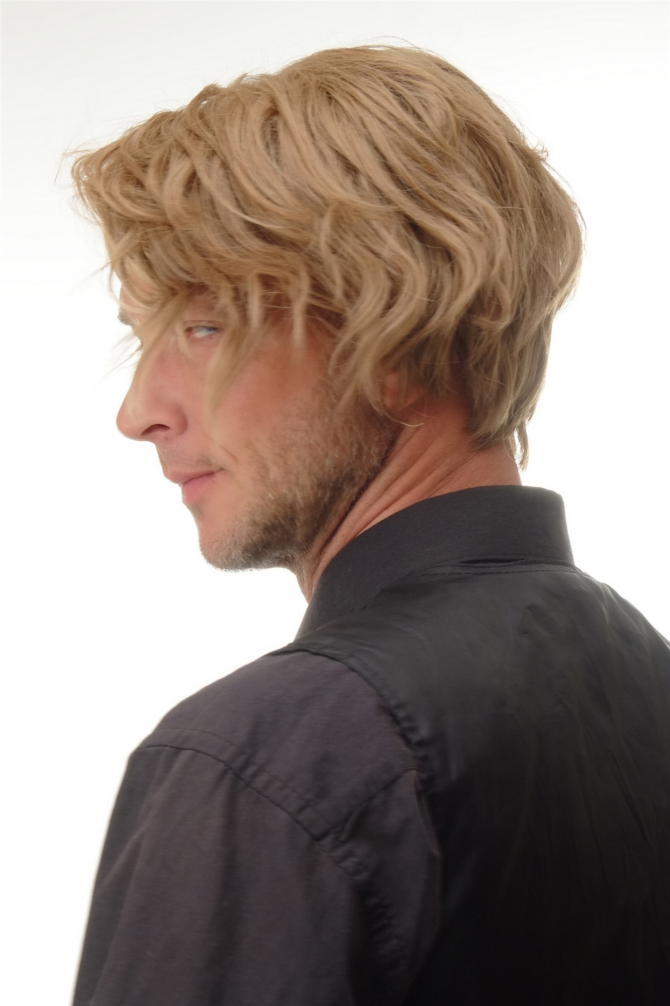 Lady Man Unisex Wig short and wild wavy sexy parting dark blond 1264, view 4, WIG ME UP: Your Perücken Online Shop Quality Wigs, Men, honey blonde, wavy, short