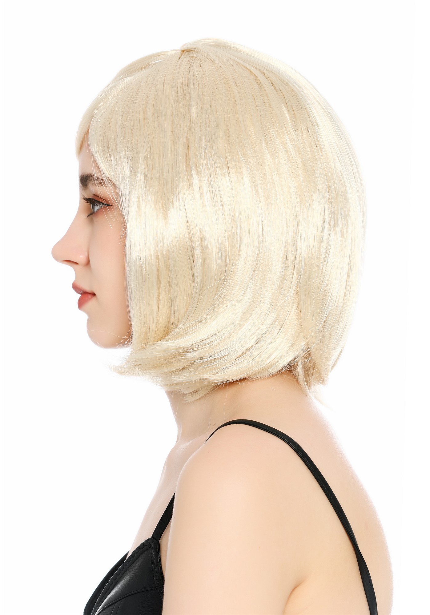 glatte Party-Perücke Hellblond 35 cm lange Perücke für Damen