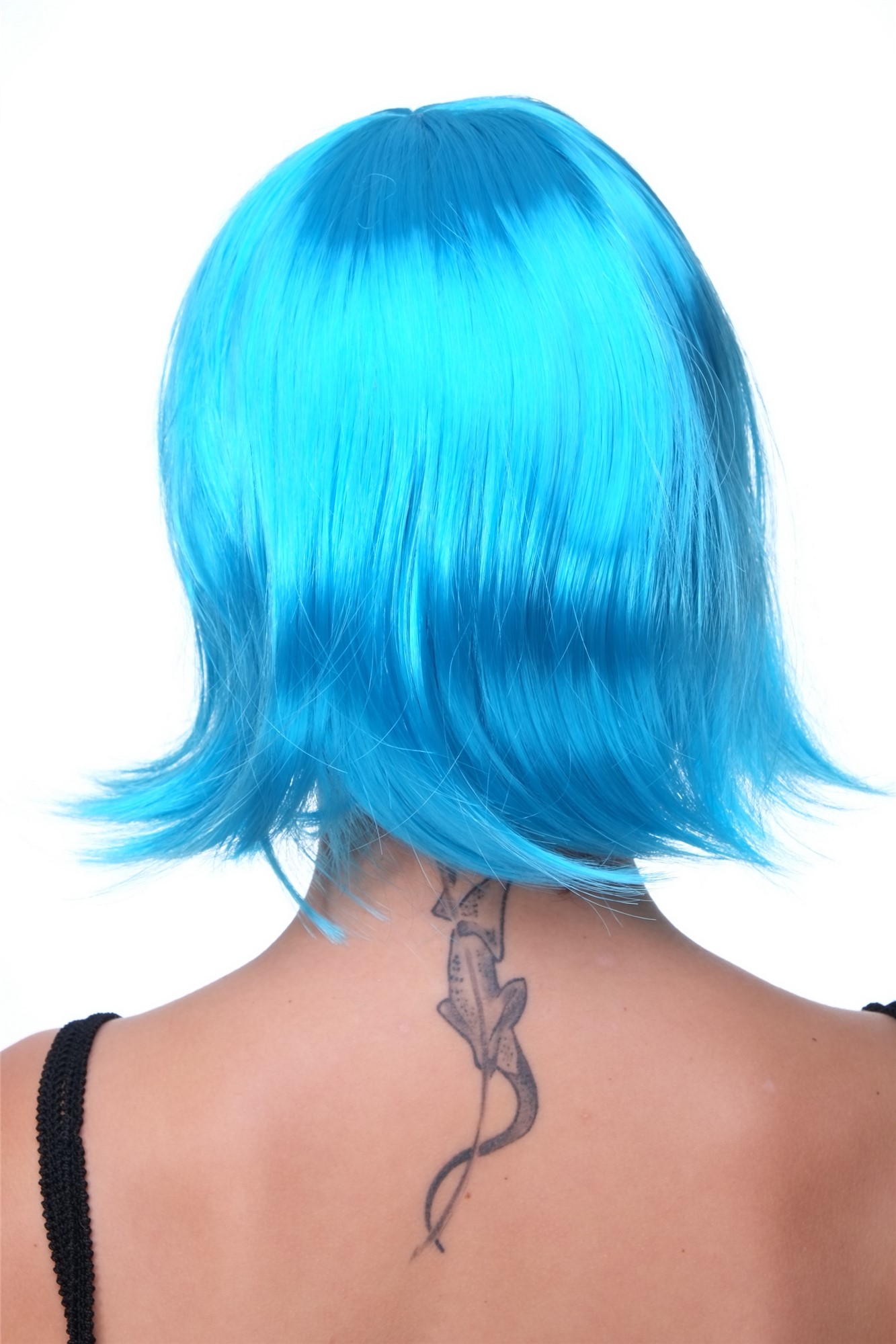 Party Halloween Disco lady women wig Bob fringe bangs short light blu PW0114, view 4, WIG ME UP: Your Perücken Online Shop Party Wig, Ladies, light blue, straight, short
