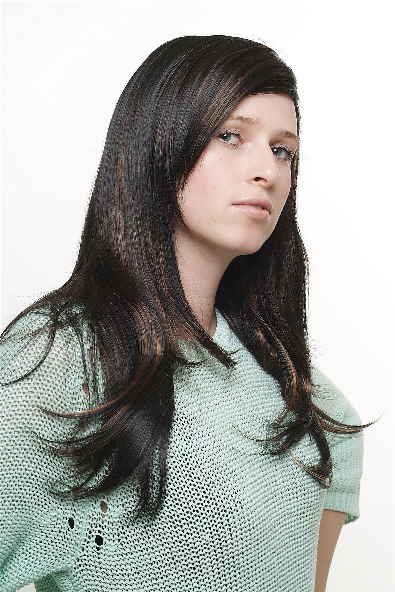 Lady  Wig long mixed dark brown with reddish light brown straight with slight wave, view 8, WIG ME UP: Your Perücken Online Shop Quality Wigs, Ladies, black-brown-copper brown, straight, long