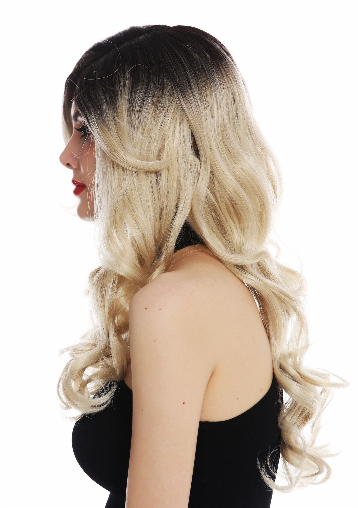 Quality Wigs, Ladies, blonde-brown mix, curled, long