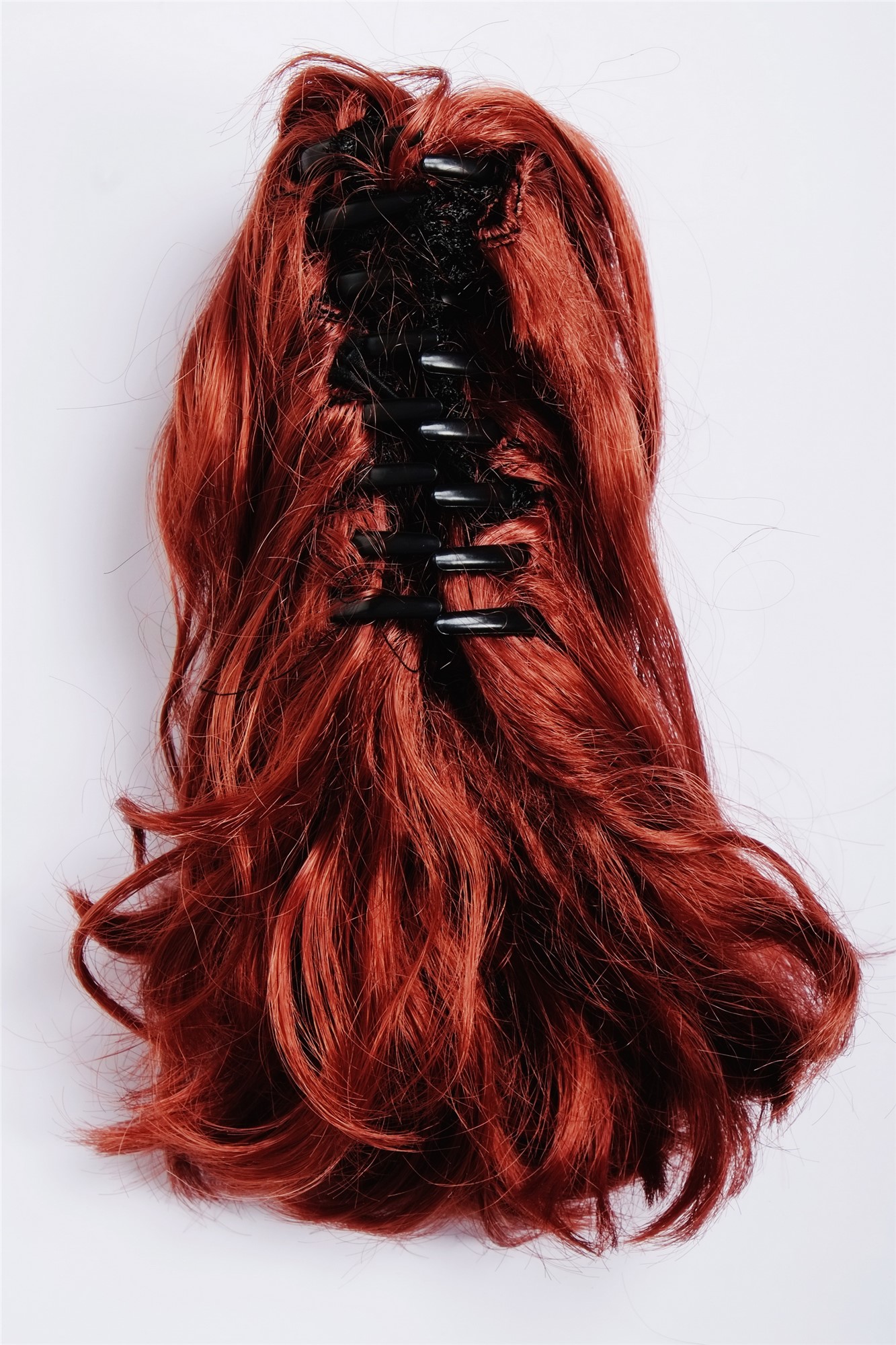 T6545-3 Ponytail Hairpiece extension short wild look dark copper red 10", view 4, WIG ME UP: Your Perücken Online Shop Ponytails, dark copper red, straight, short