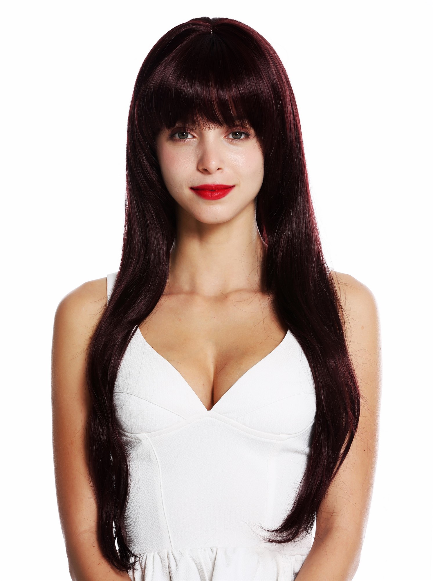 Quality Wigs, Ladies, eggplant red, straight, very long