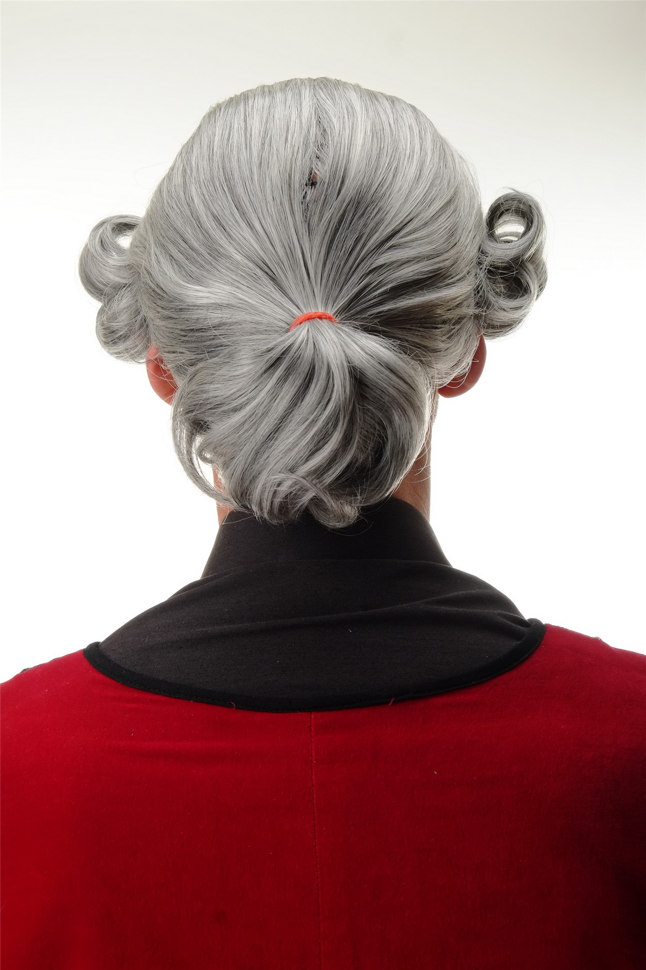hochwertige Qualitätsperücken, Perücke Barock Edelmann Lord dunkelgrau F2588-44, Ansicht 4, WIG ME UP: Ihr Perücken Online Shop wellige Tressen-Perücke Dunkelbraun-Grau-Mix kurze Haare für Herren