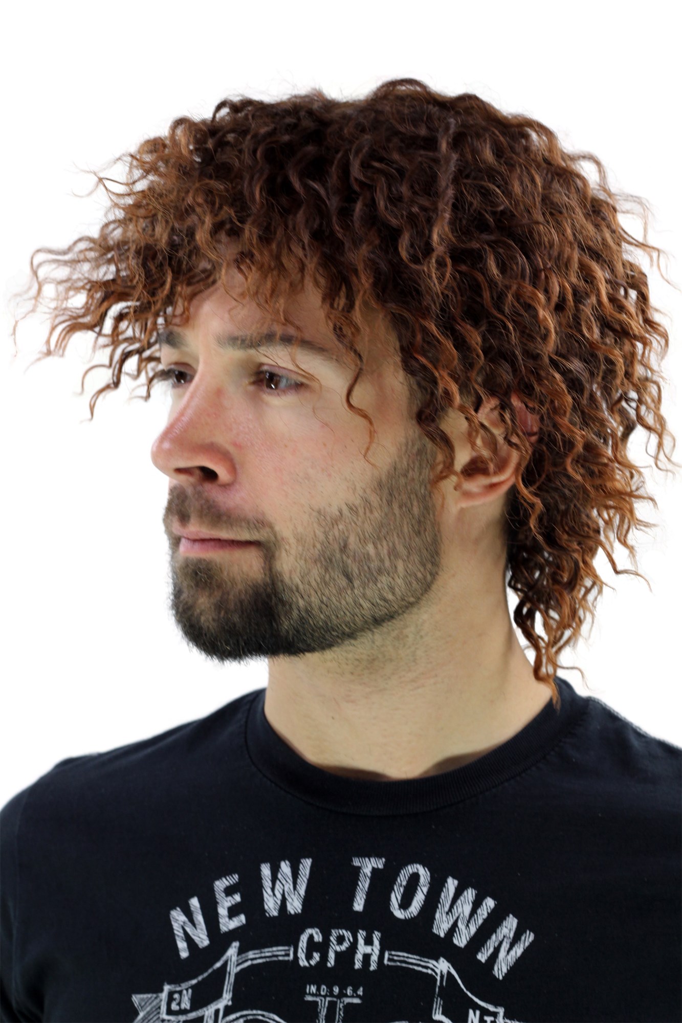 Men's wig man brown mix wild long CARIBBEAN playboy kinky curly Soccer YZF-4127S, view 2, WIG ME UP: Your Perücken Online Shop Quality Wigs, Men, Brown, curled, short