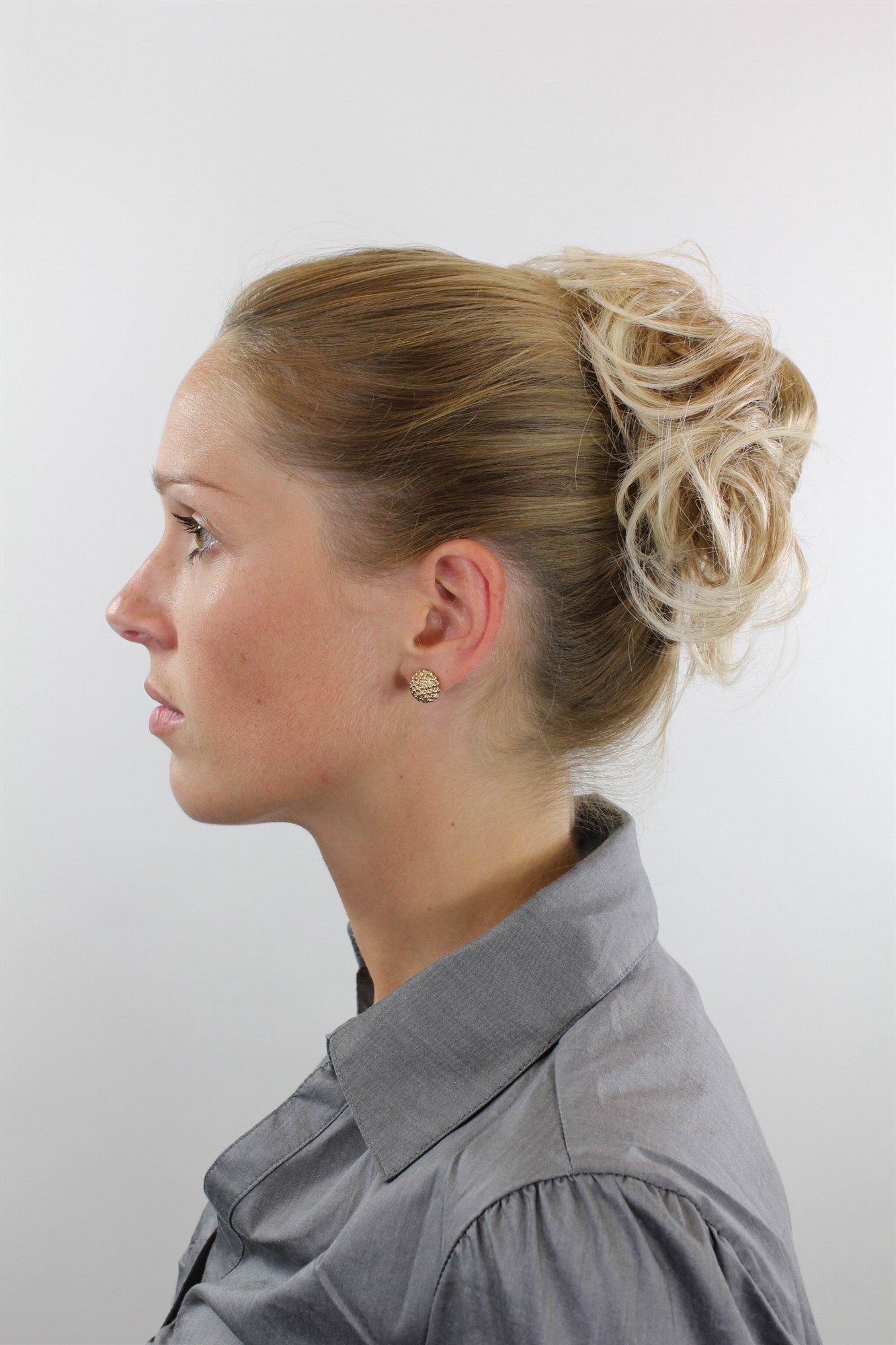 Scrunchie, blond mix, curled, short