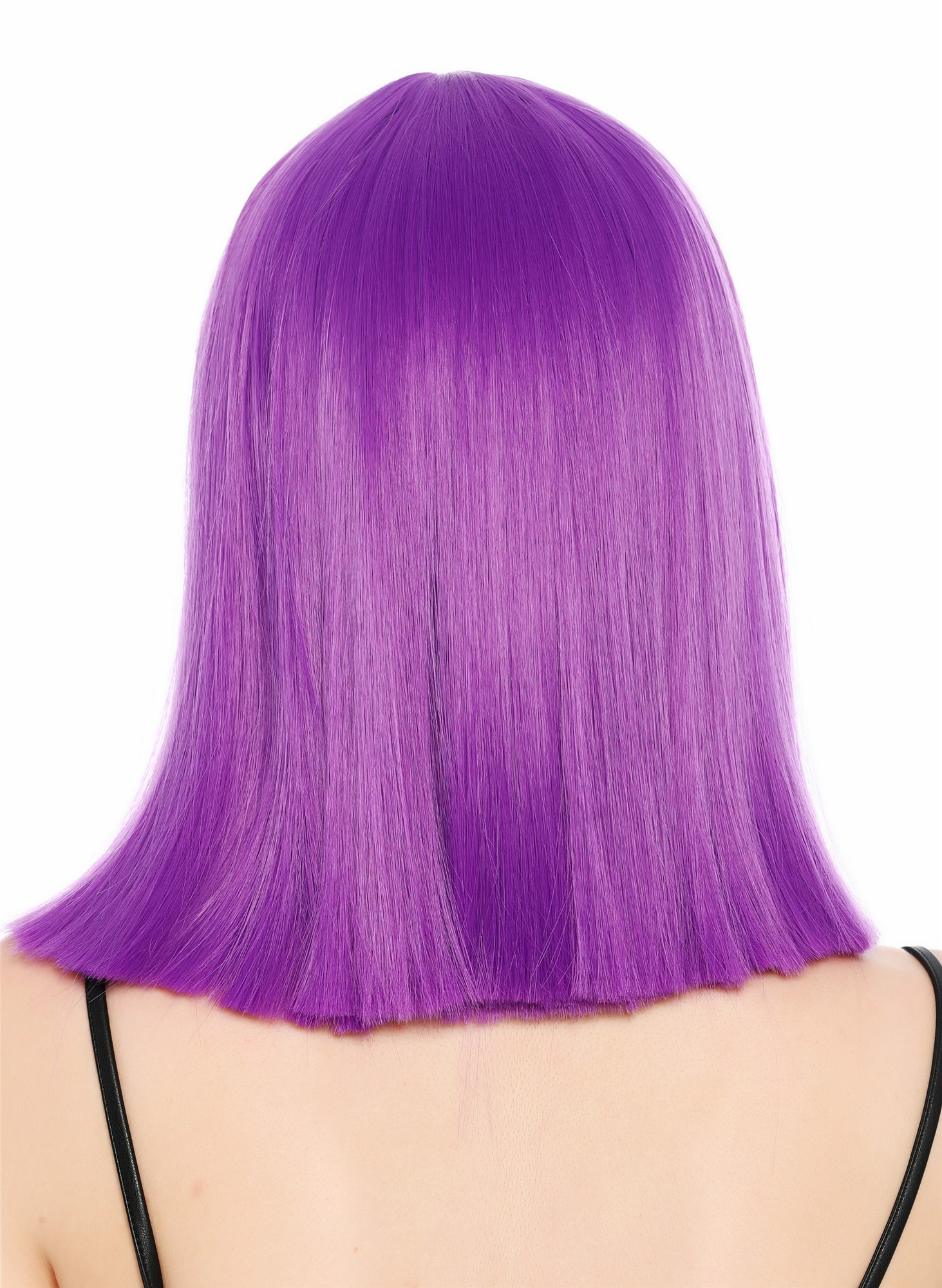Damenperücke schulterlang glatt breiter Pony Disco Lila SZL1498-DHT2411