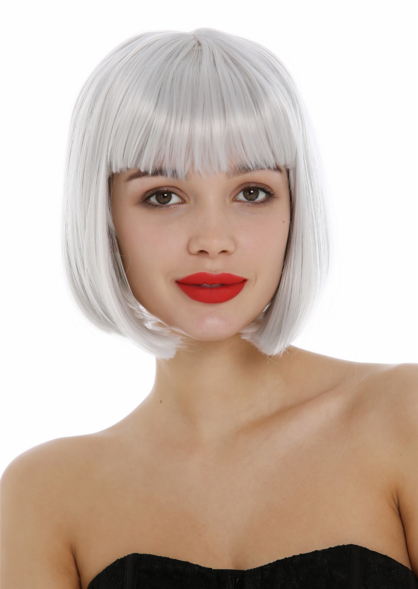 Quality Wigs, Ladies, white-gray, straight, short