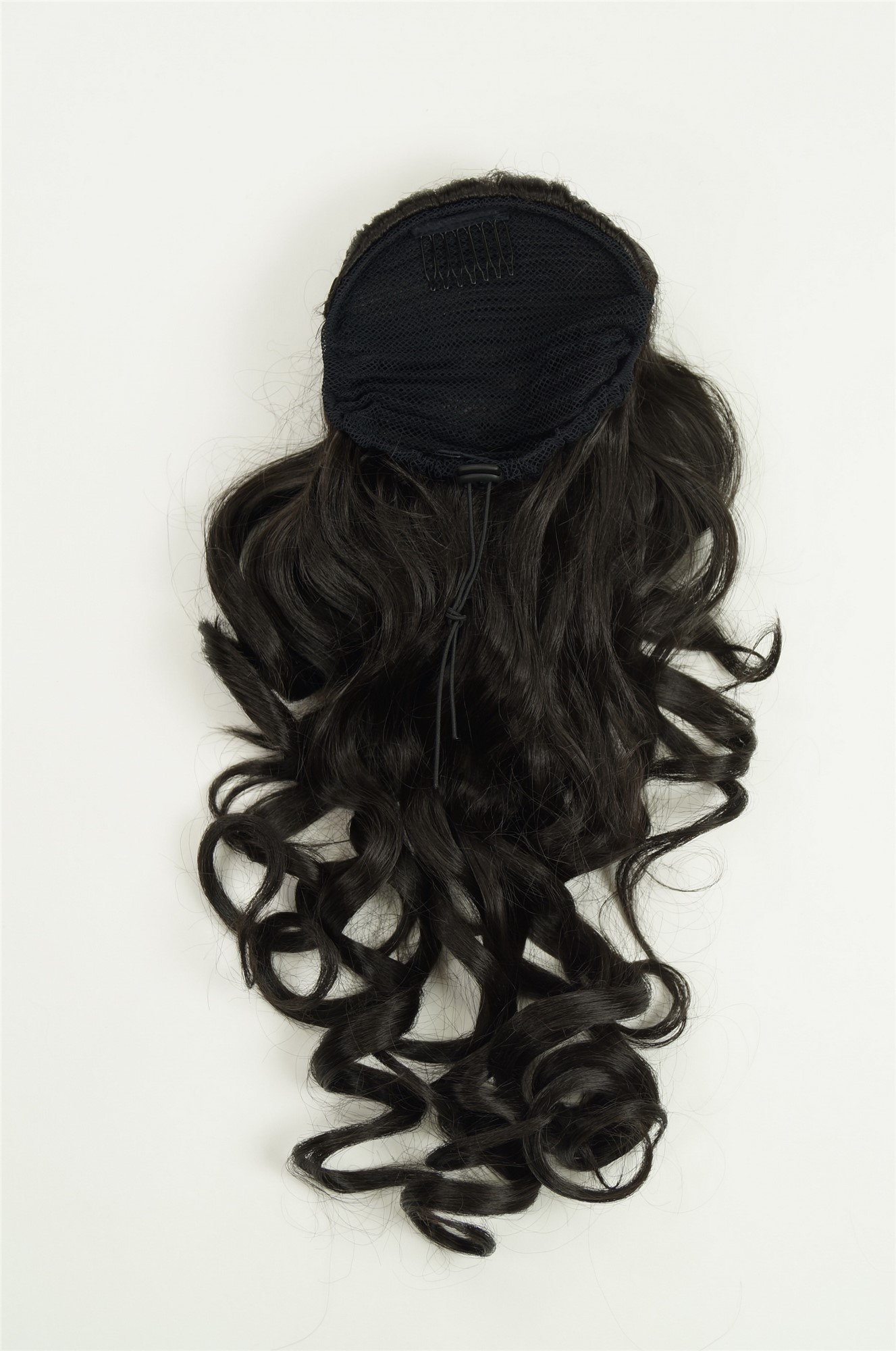 Hairpiece PONYTAIL with combs and elastic draw string curly voluminous very long dark brown 23 ", view 2, WIG ME UP: Your Perücken Online Shop Ponytails, dark brown, curled, long