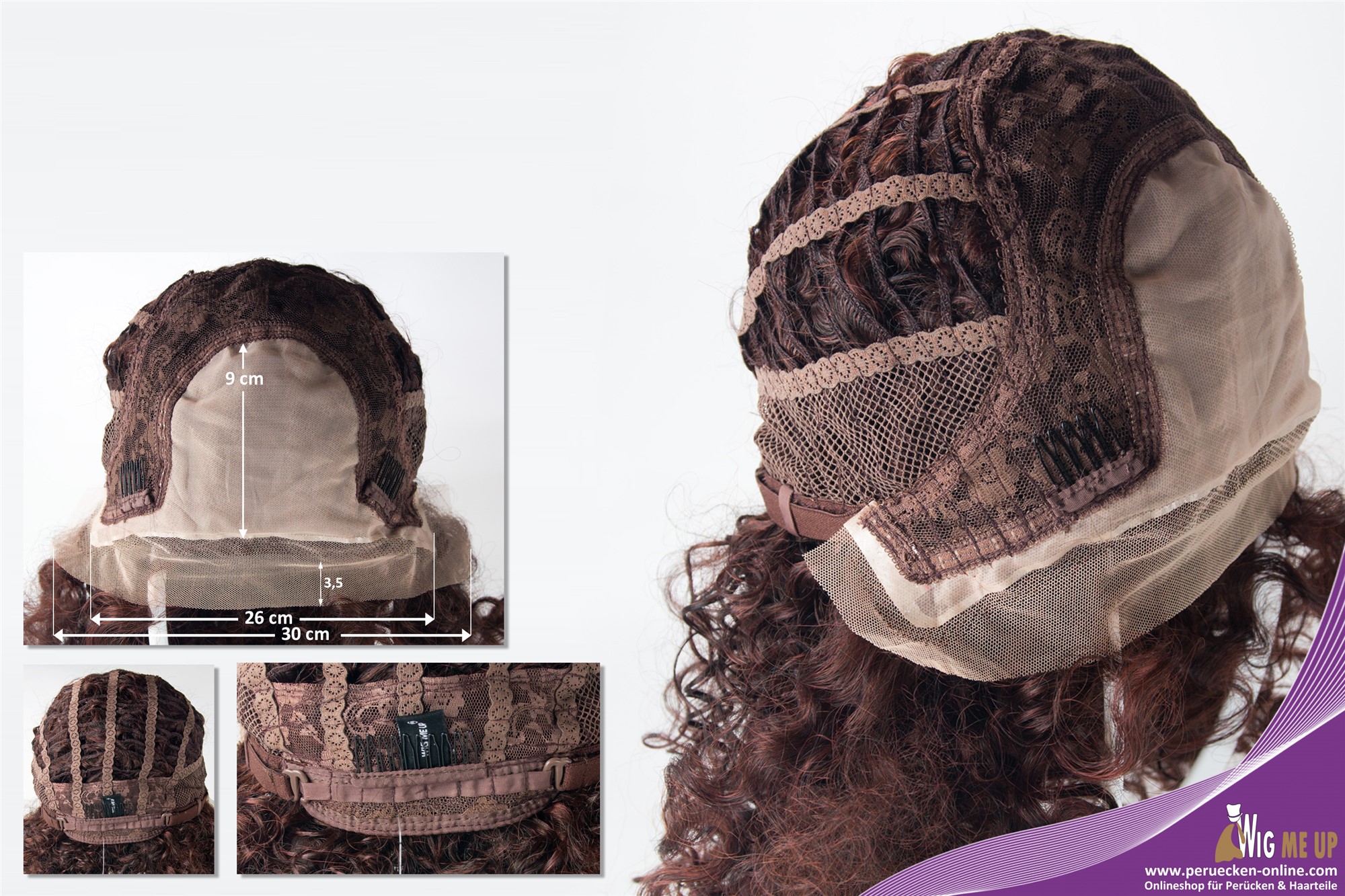 Lady wig lace front mono curls curly volume dark brown reddish brown DW2531-MF, view 5, WIG ME UP: Your Perücken Online Shop Quality Wigs, Ladies, black-brown-reddish brown mix, curled, long