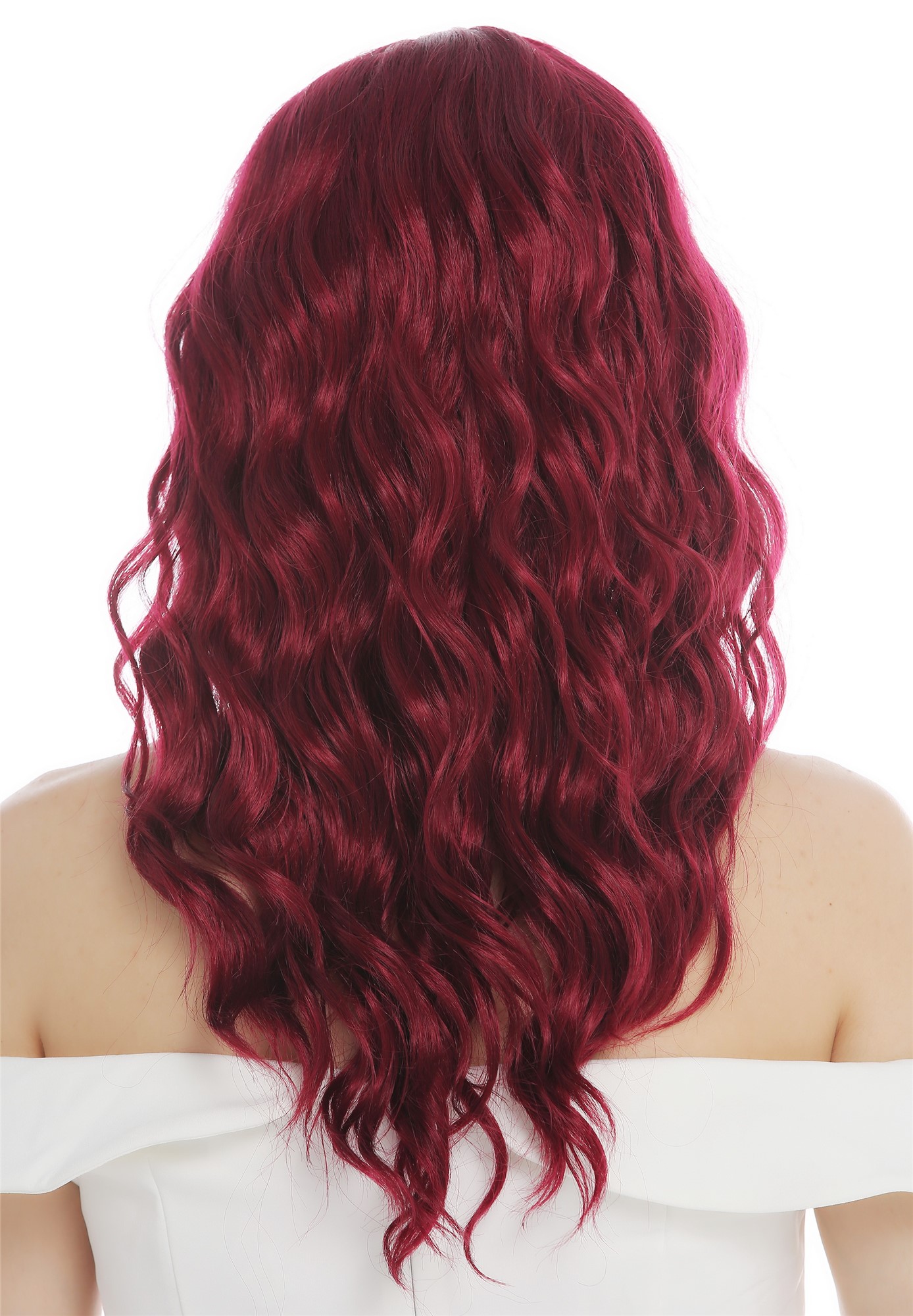 Women's wig ladies' wig long wavy water wave middle parting garnet red VK-9, view 6, WIG ME UP: Your Perücken Online Shop Quality Wigs, Ladies, garnet red, wavy, long