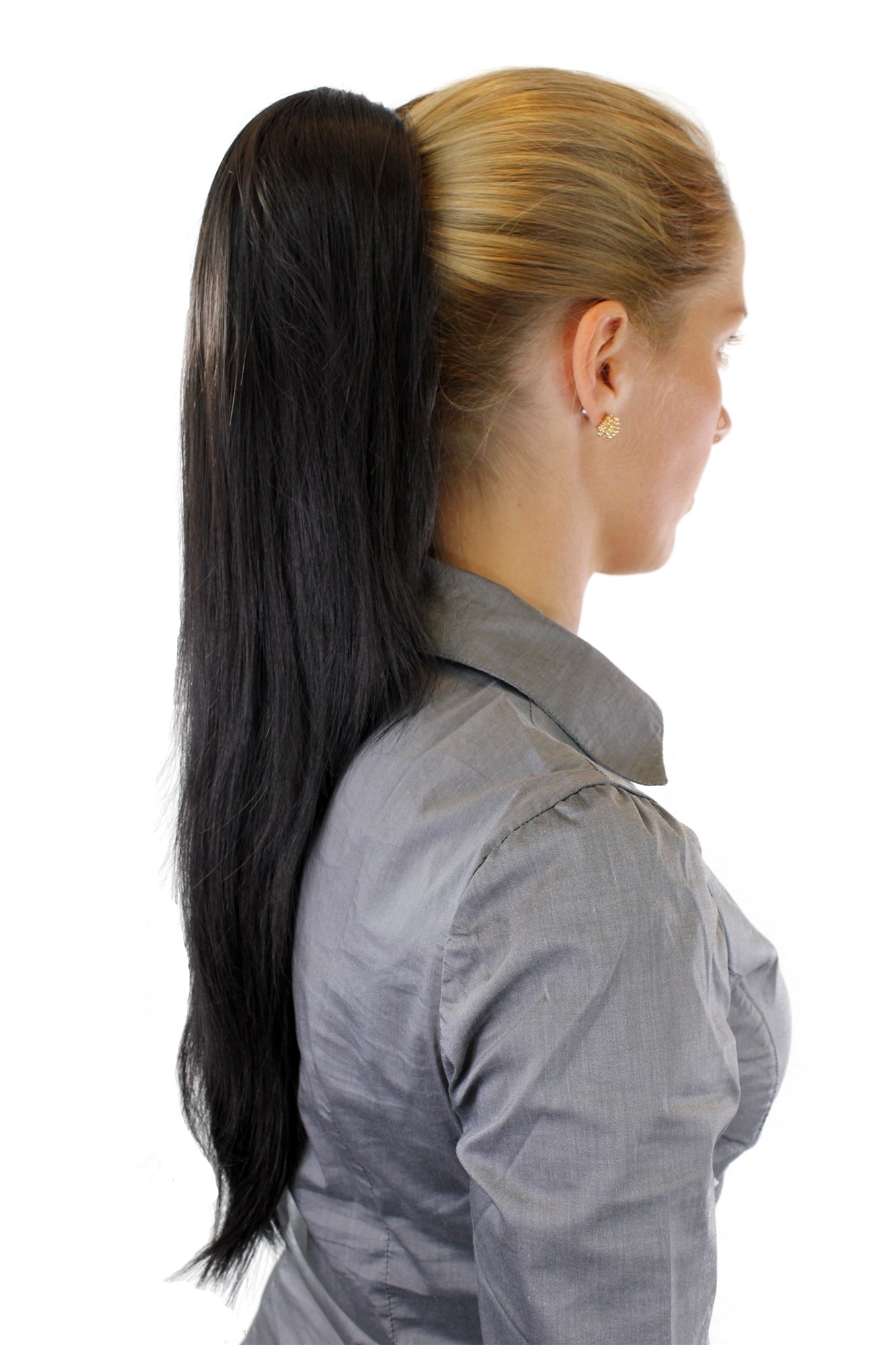 Hairpiece PONYTAIL extension VERY long AMAZING volume DARK BROWN straight WK06-3, view 2, WIG ME UP: Your Perücken Online Shop Ponytails, dark brown, straight, long