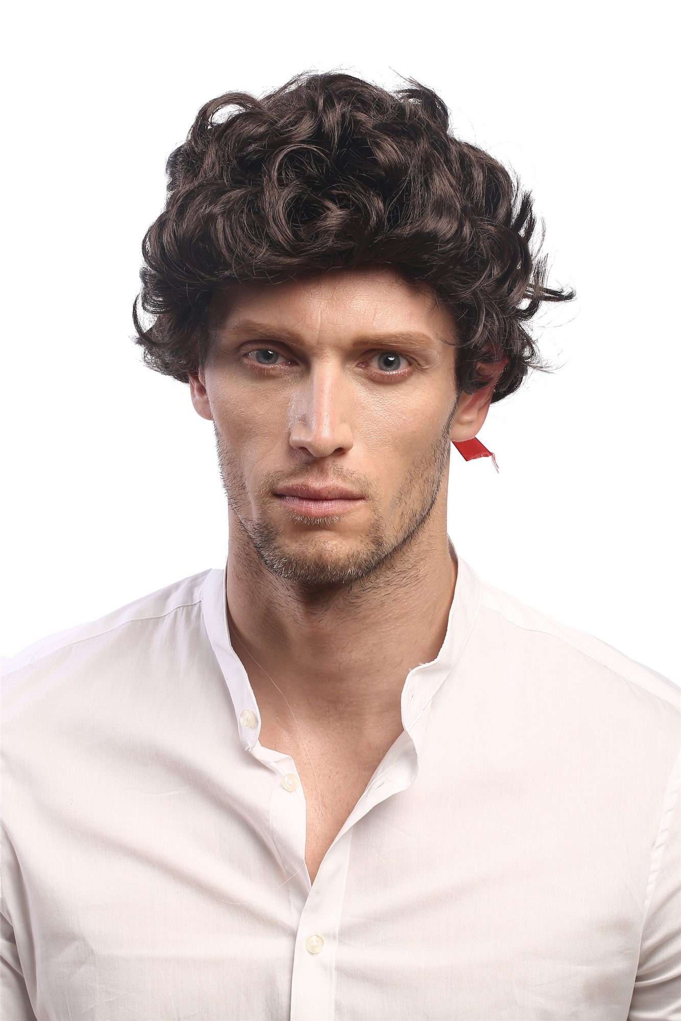 Party Wig, Men, Brown, curled, shoulder-length