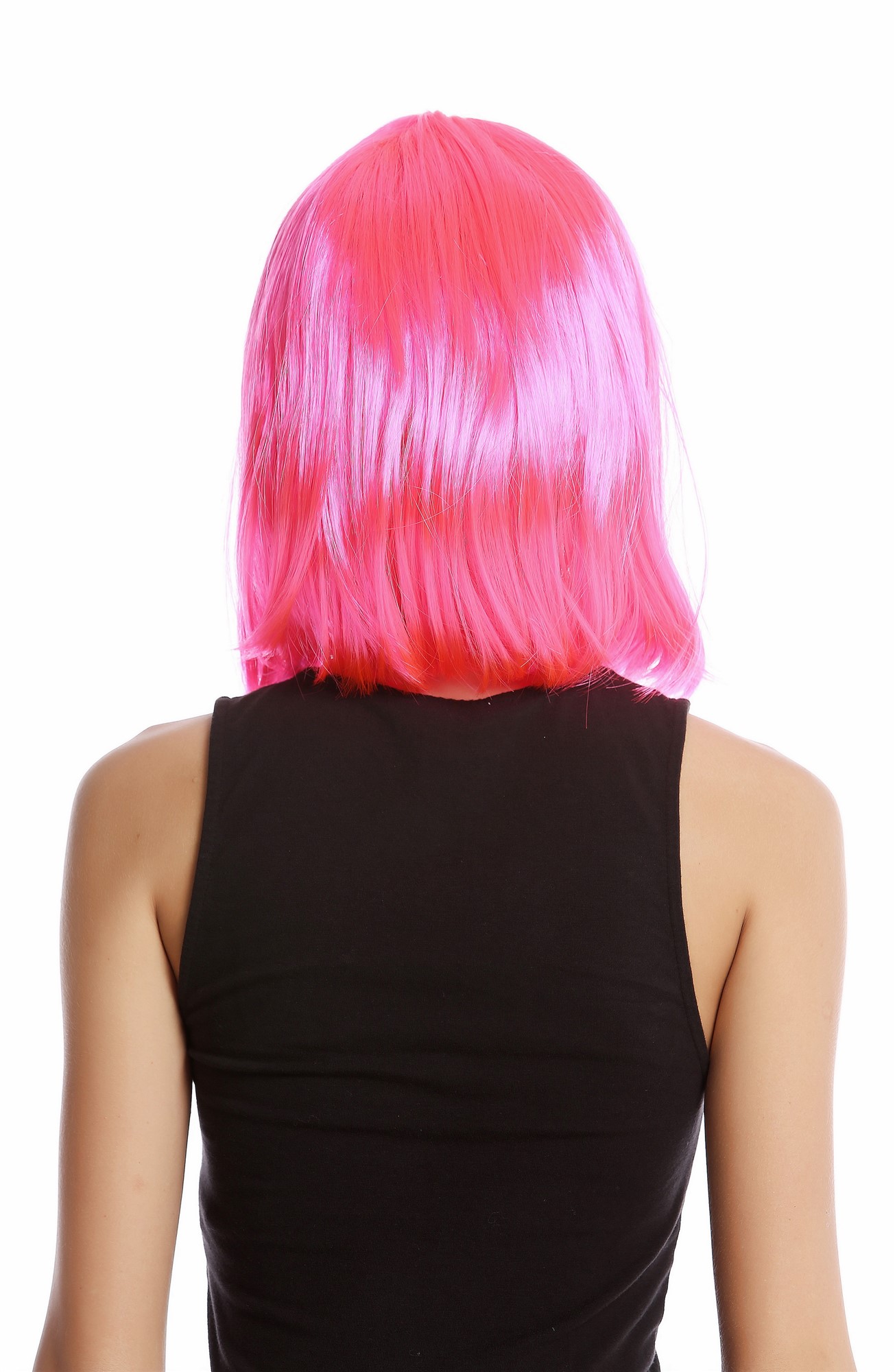 günstige Party Perücke, Perücke Bob-Frisur Longbob glatt Pony Pink 0073-3-PC5, Ansicht 3, WIG ME UP: Ihr Perücken Online Shop glatte Party Perücke Rosa schulterlange Haare für Damen