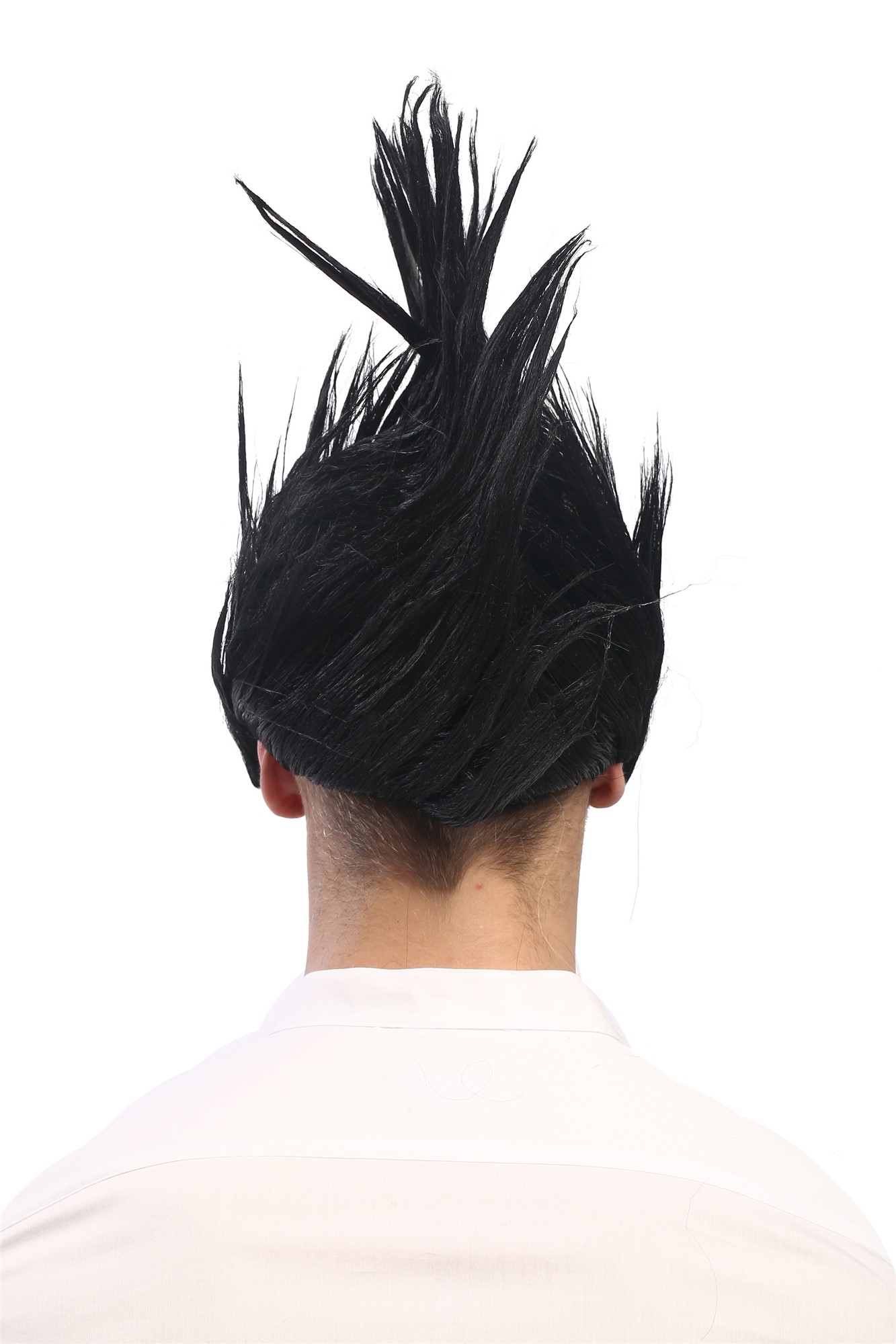 Party Wig Halloween Men Man black spikey Mohawk Punk Rockabilly sideburns 2625, view 2, WIG ME UP: Your Perücken Online Shop Party Wig, Men, Black, straight, shoulder-length