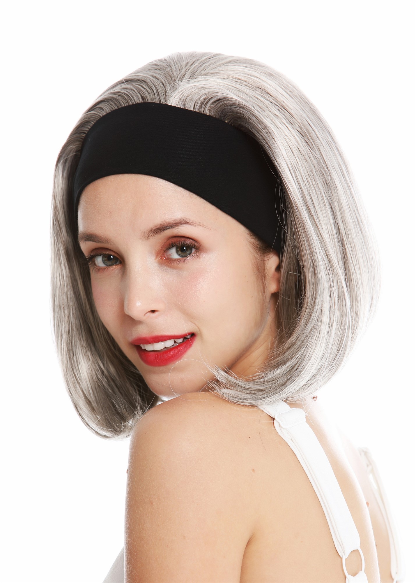 Quality Wigs, Ladies, gray-black mix, straight, short