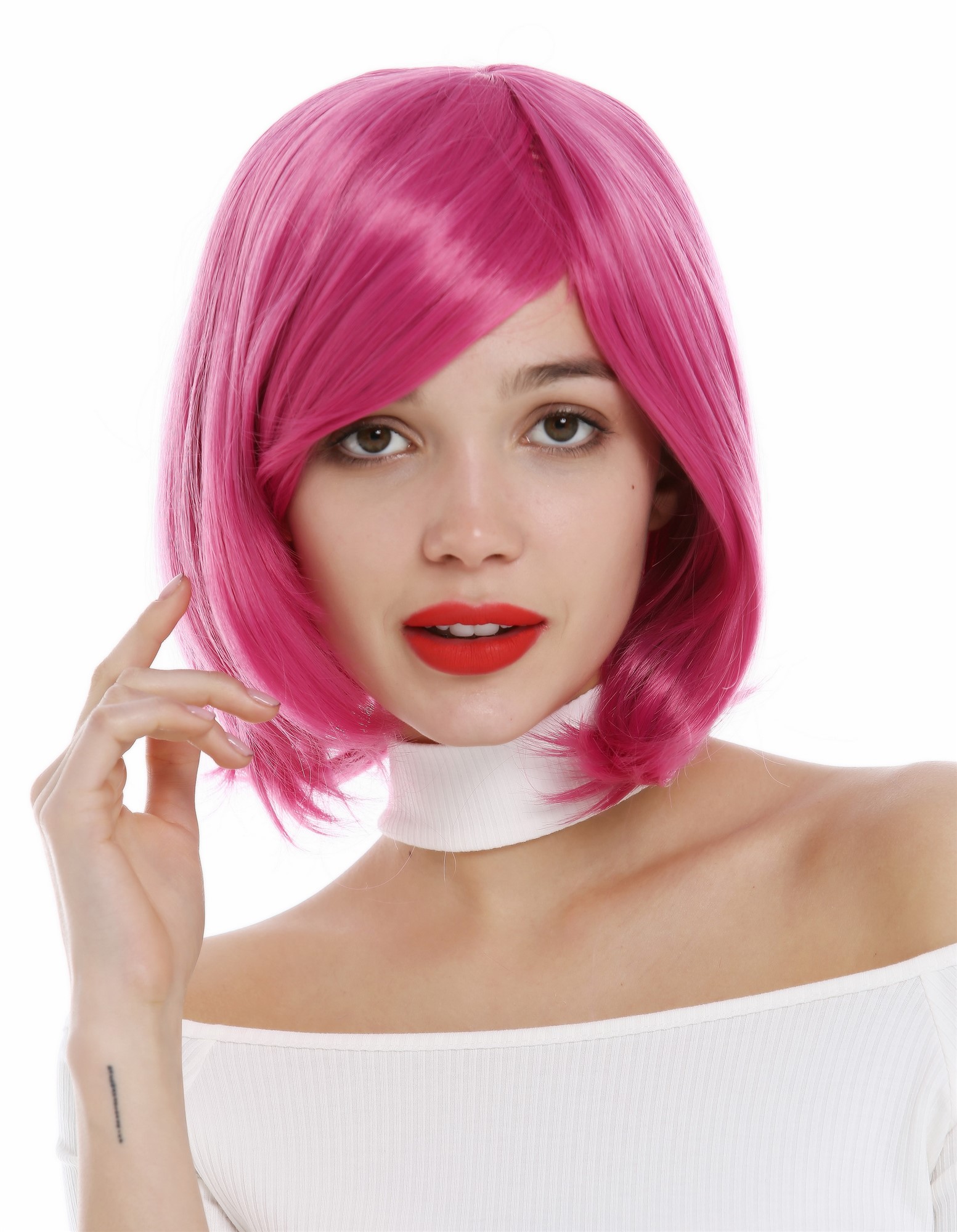 Quality Wigs, Ladies, dark pink, straight, short