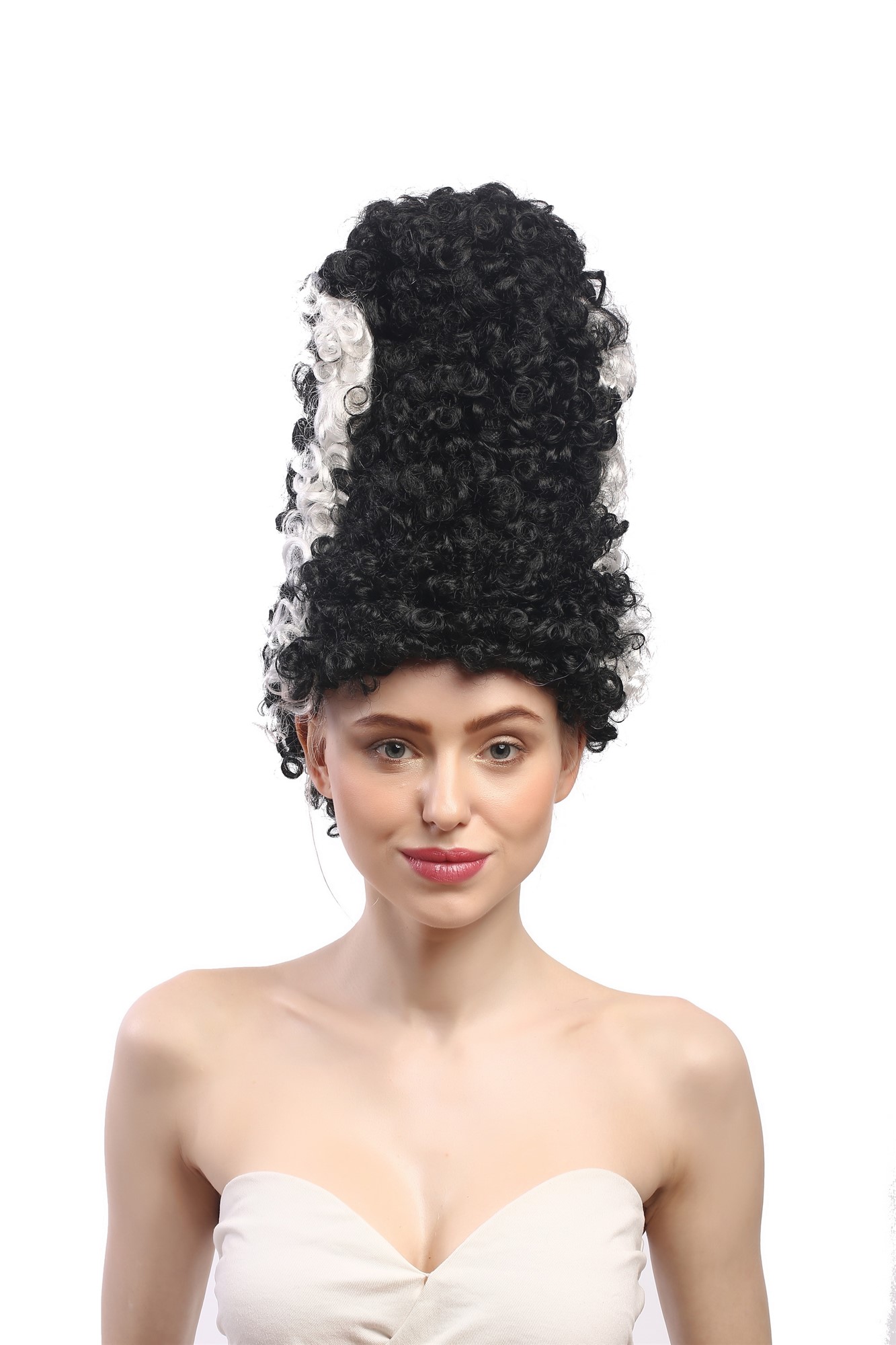 Party Wig, Ladies, Black, curled, shoulder-length