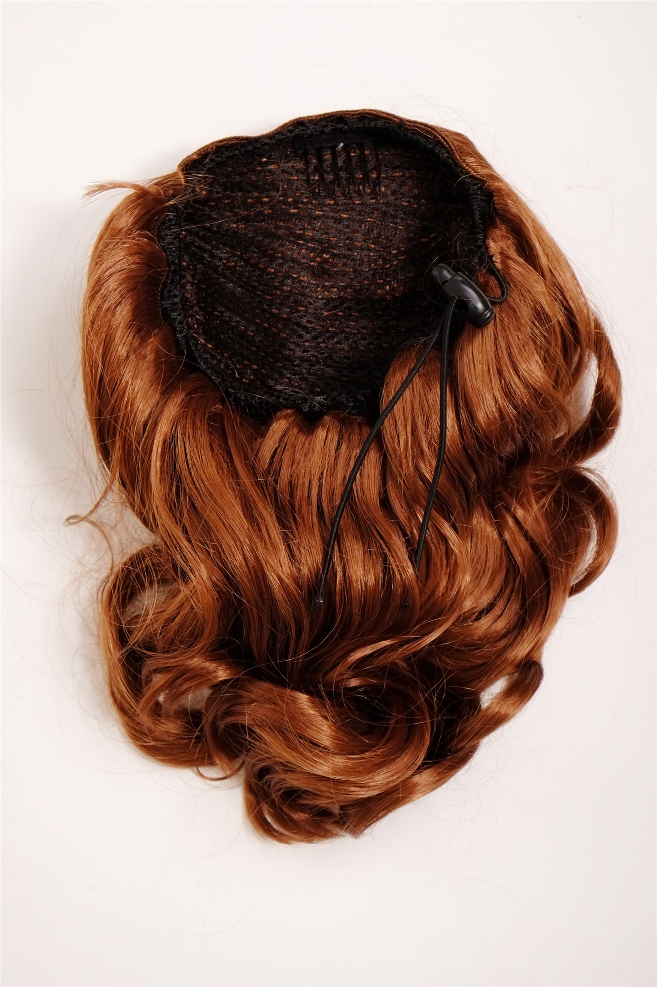 hochwertiges Haarteil gewellt halblang 1 Kamm + Gummizug Rostbraun Modell: JL-3023, Ansicht 4, WIG ME UP: Ihr Perücken Online Shop welliges Zopf-Haarteil Medium Rostbraun 35 cm lang