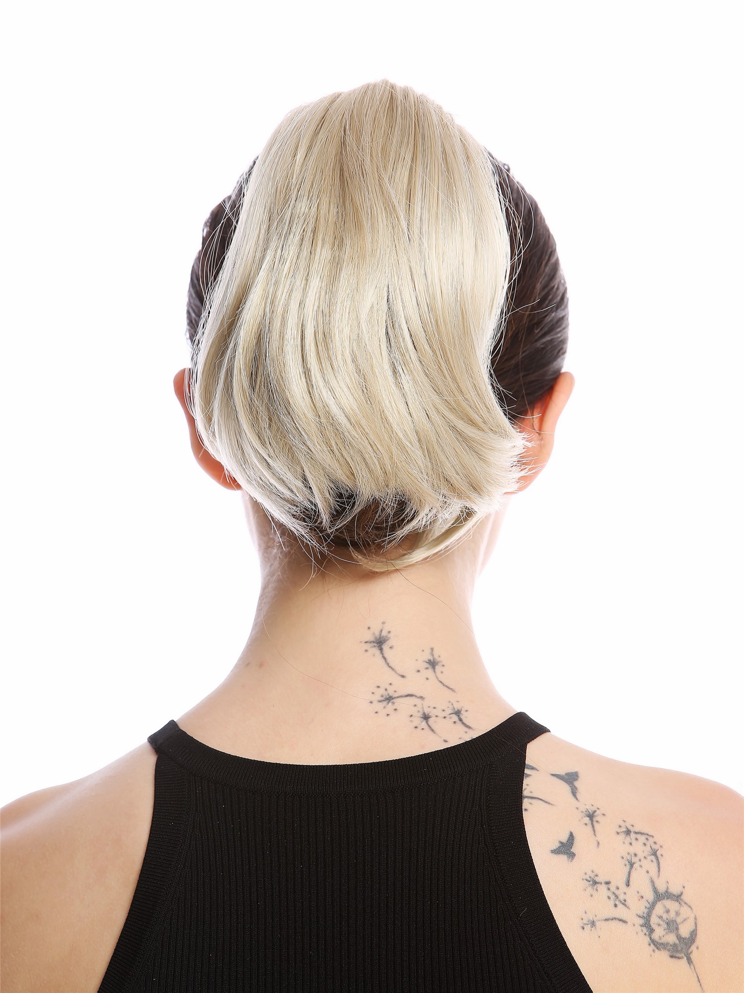 hochwertiger Zopf Pferdeschwanz kurz glatt Hellblond N869-V-22, Ansicht 2, WIG ME UP: Ihr Perücken Online Shop lockiges Zopf-Haarteil Aschblond 20 cm lang