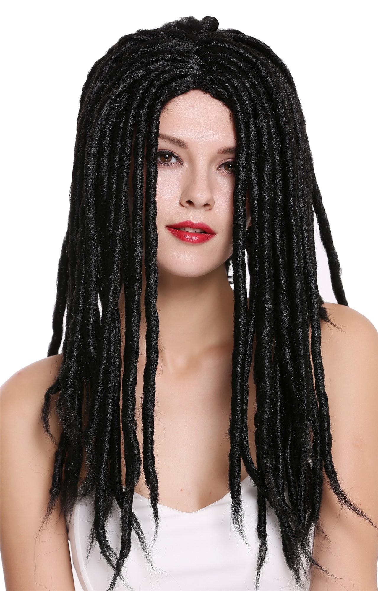 Man Lady Party Wig Dreadlocks Rasta Rastafari Black 91587-ZA103, view 5, WIG ME UP: Your Perücken Online Shop Party Wig, Unisex, Black, curled, long