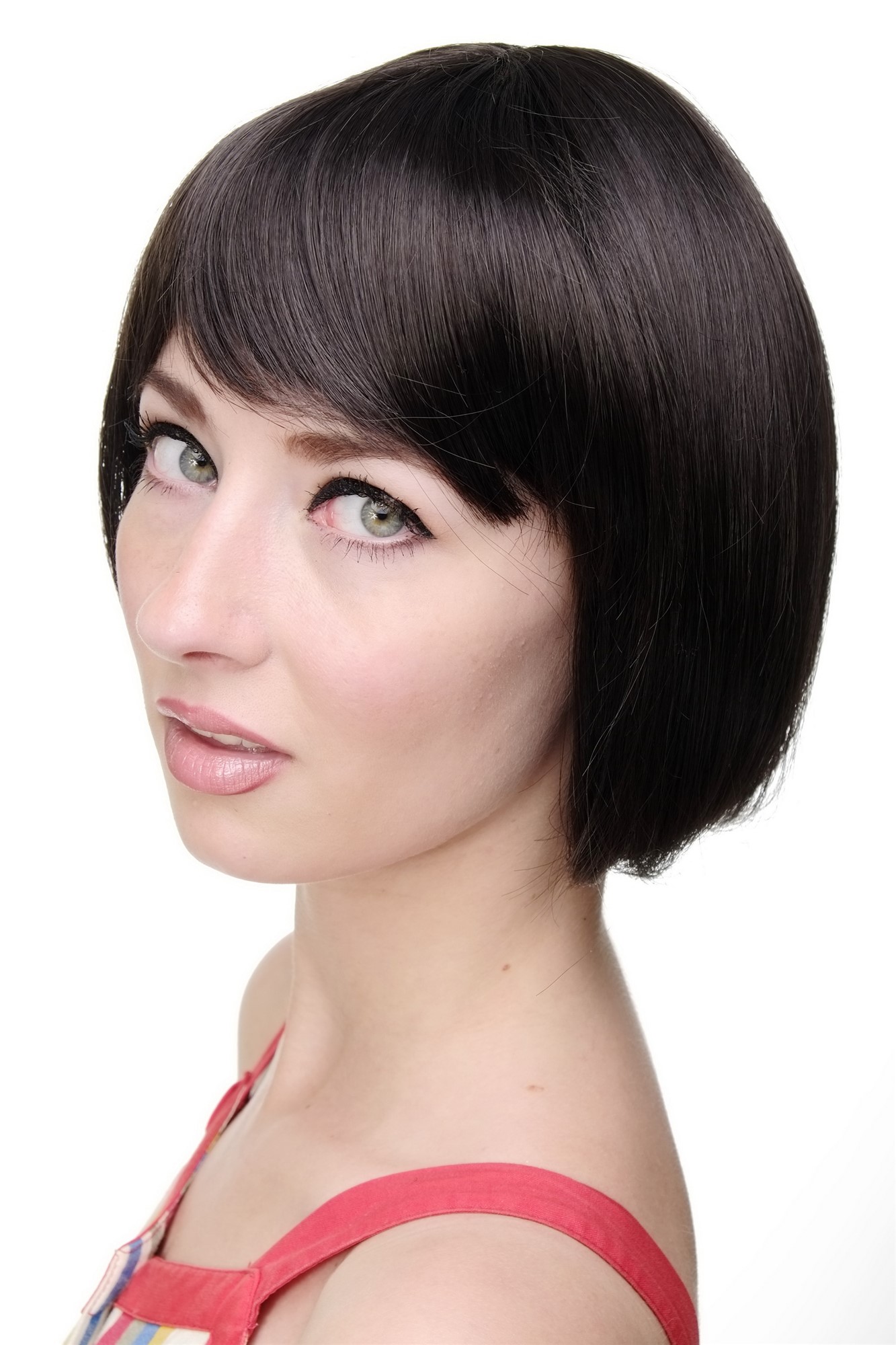 Lady  Wig short Page Bob fringe bangs dark brown703-4, view 3, WIG ME UP: Your Perücken Online Shop Quality Wigs, Ladies, dark brown, straight, short