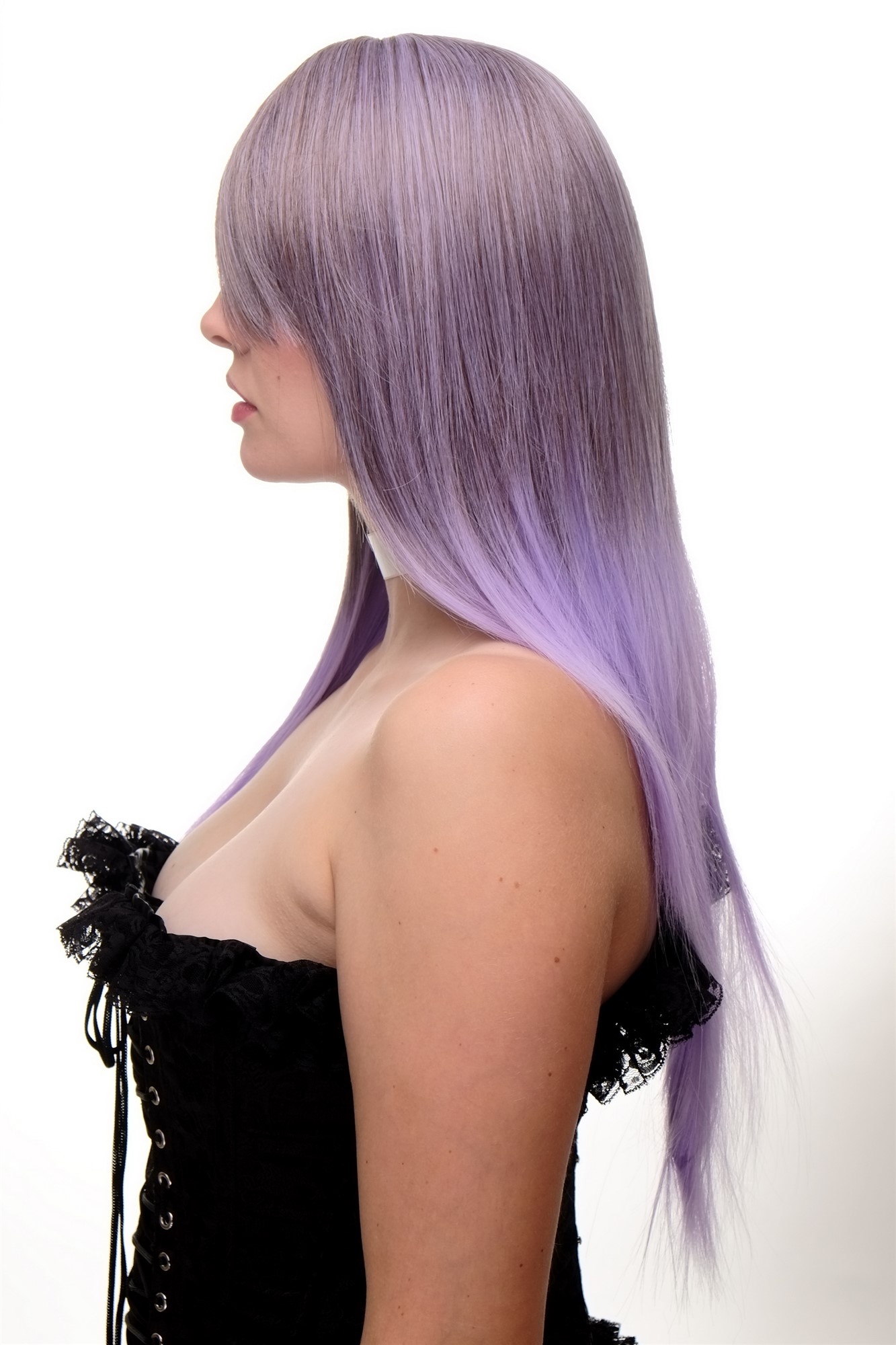 Weird & Wicked Lady  Wig Cosplay purple brown mix straight long fringe bangs 27", view 5, WIG ME UP: Your Perücken Online Shop Quality Wigs, Ladies, brown-purple, straight, long