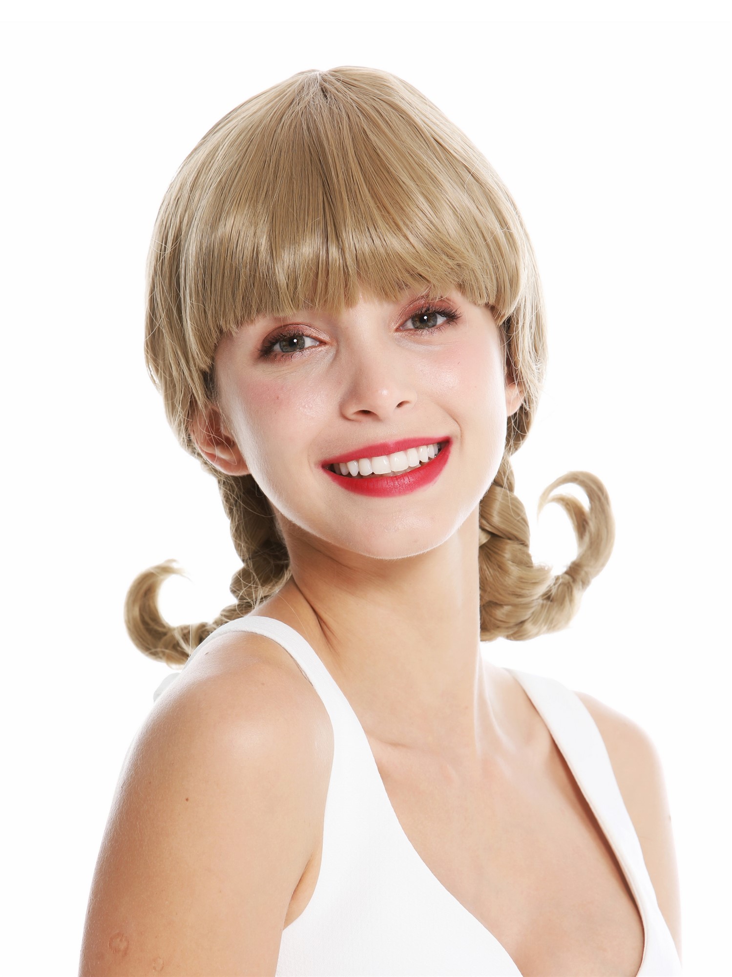 Quality Wigs, Ladies, golden blonde, Braided, shoulder-length