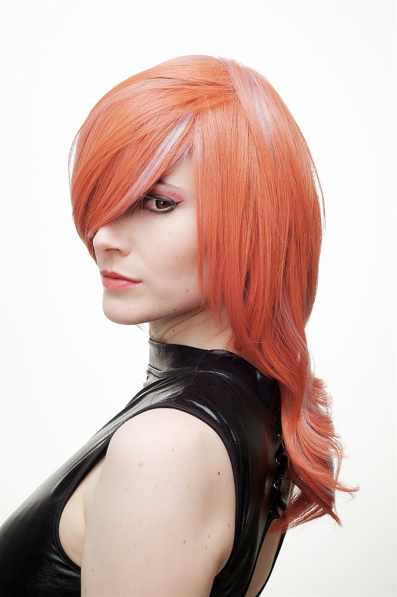 hochwertige Qualitätsperücken, Perücke Cosplay Rot Cyan Scheitel H9001-T23/3-T4020, Ansicht 3, WIG ME UP: Ihr Perücken Online Shop wellige Tressen-Perücke Rot-Hellblau-Mix lange Haare für Damen