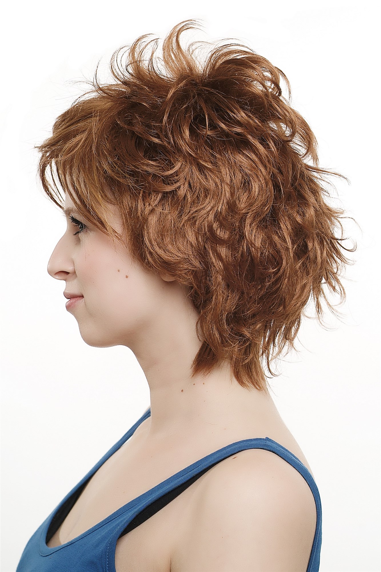 hochwertige Qualitätsperücken, Perücke kurz wild toupiert Braun/Rotbraun Mix SA024-30H16, Ansicht 2, WIG ME UP: Ihr Perücken Online Shop wellige Tressen-Perücke Braun-Rotbraun-Mix kurze Haare für Damen