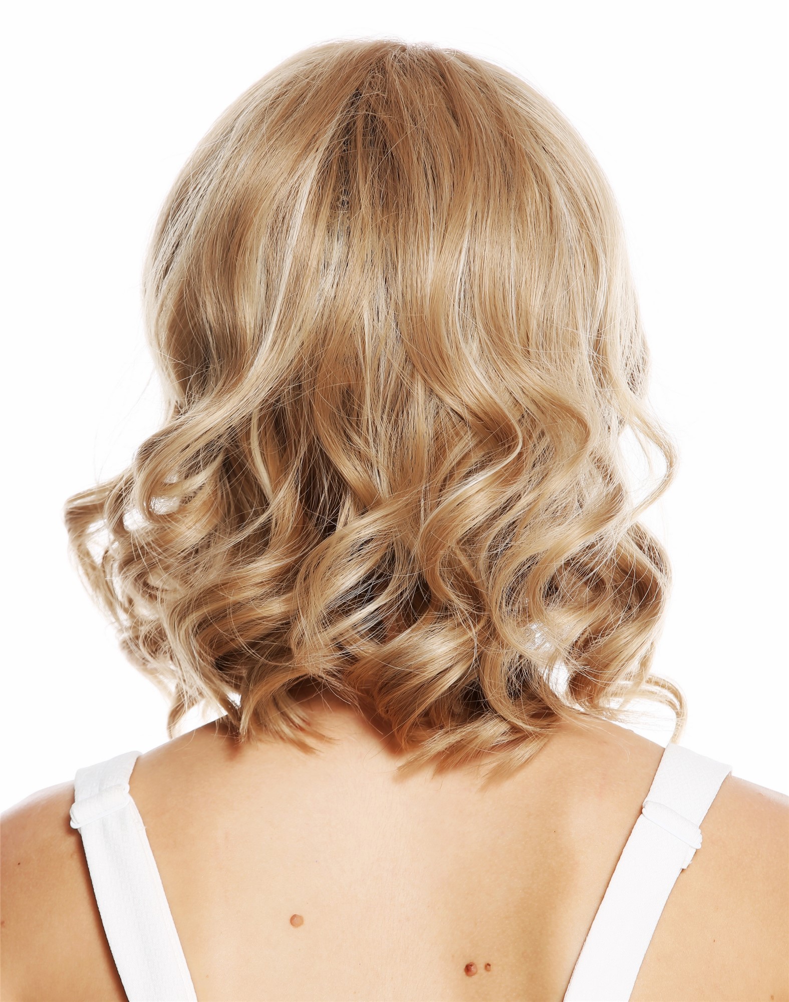 Quality Wigs, Ladies, blond mix, curled, shoulder-length