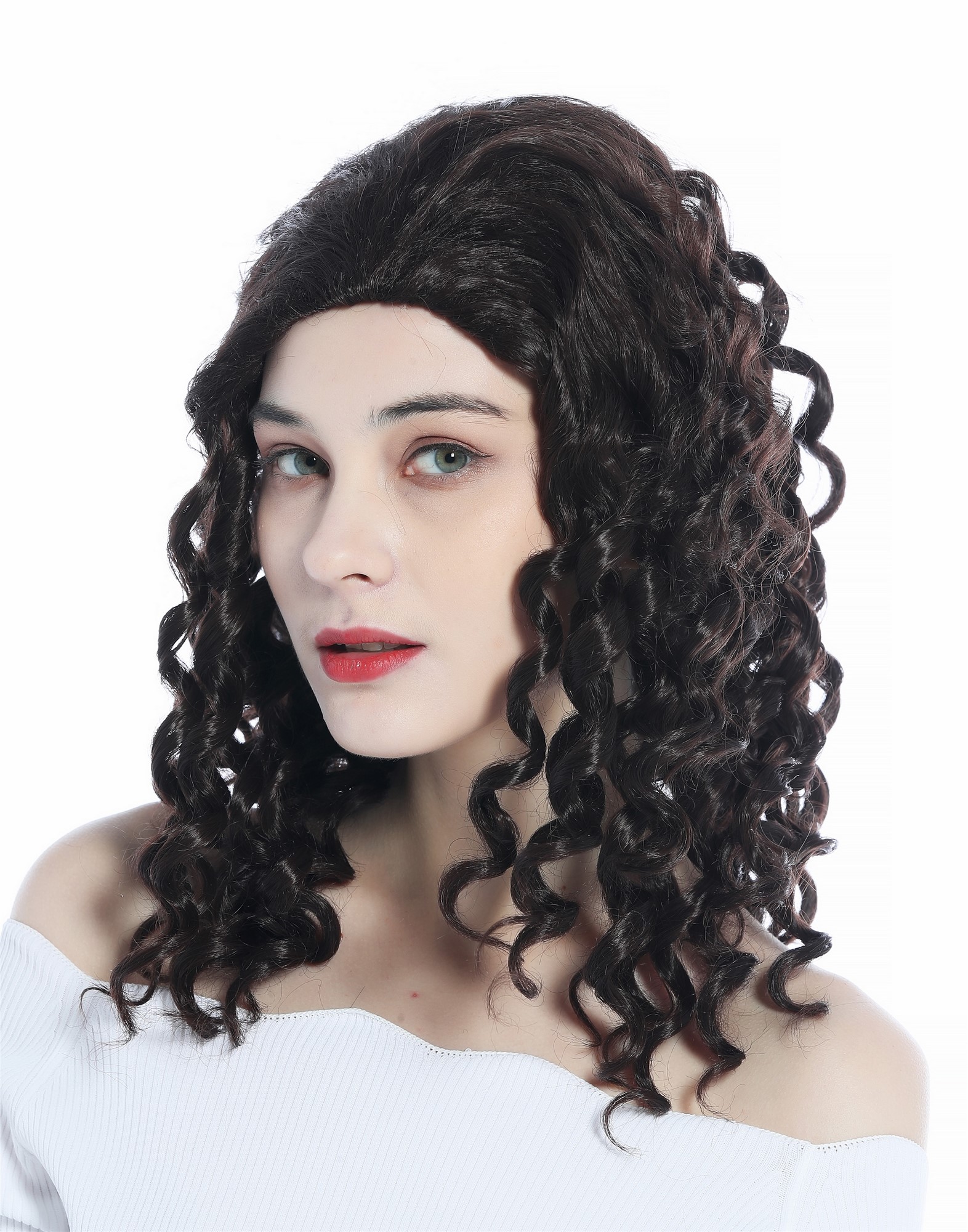 Wig Lady Women shoulder length Caribbean Corkscrew Curls ringlets brown ZM-1009 , view 6, WIG ME UP: Your Perücken Online Shop Quality Wigs, Unisex, chestnut brown, curled, long