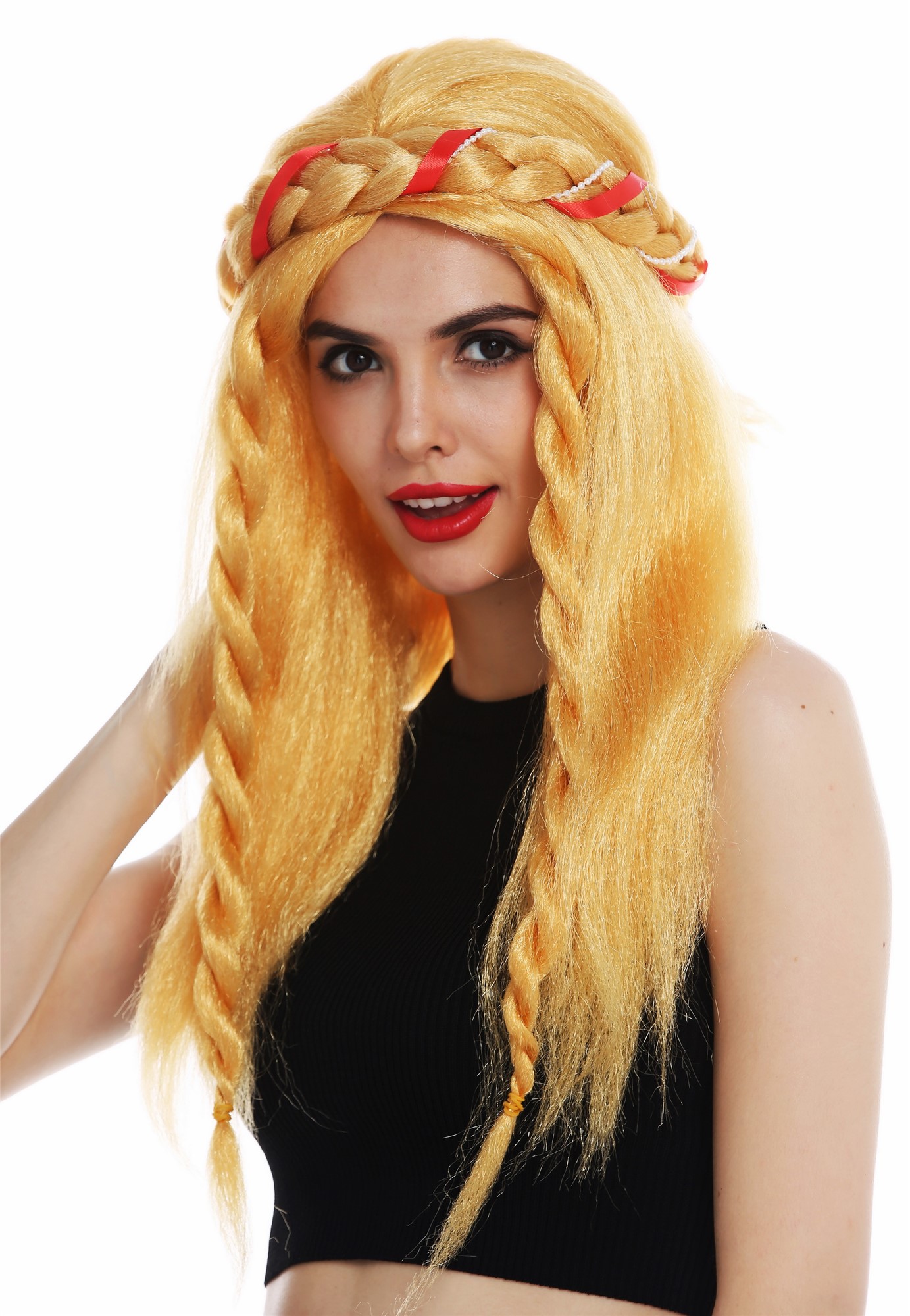 Wig women long blond plaited Alice band fantasy princess middle ages maid 69055A, view 3, WIG ME UP: Your Perücken Online Shop Party Wig, Ladies, Blonde, Braided, long