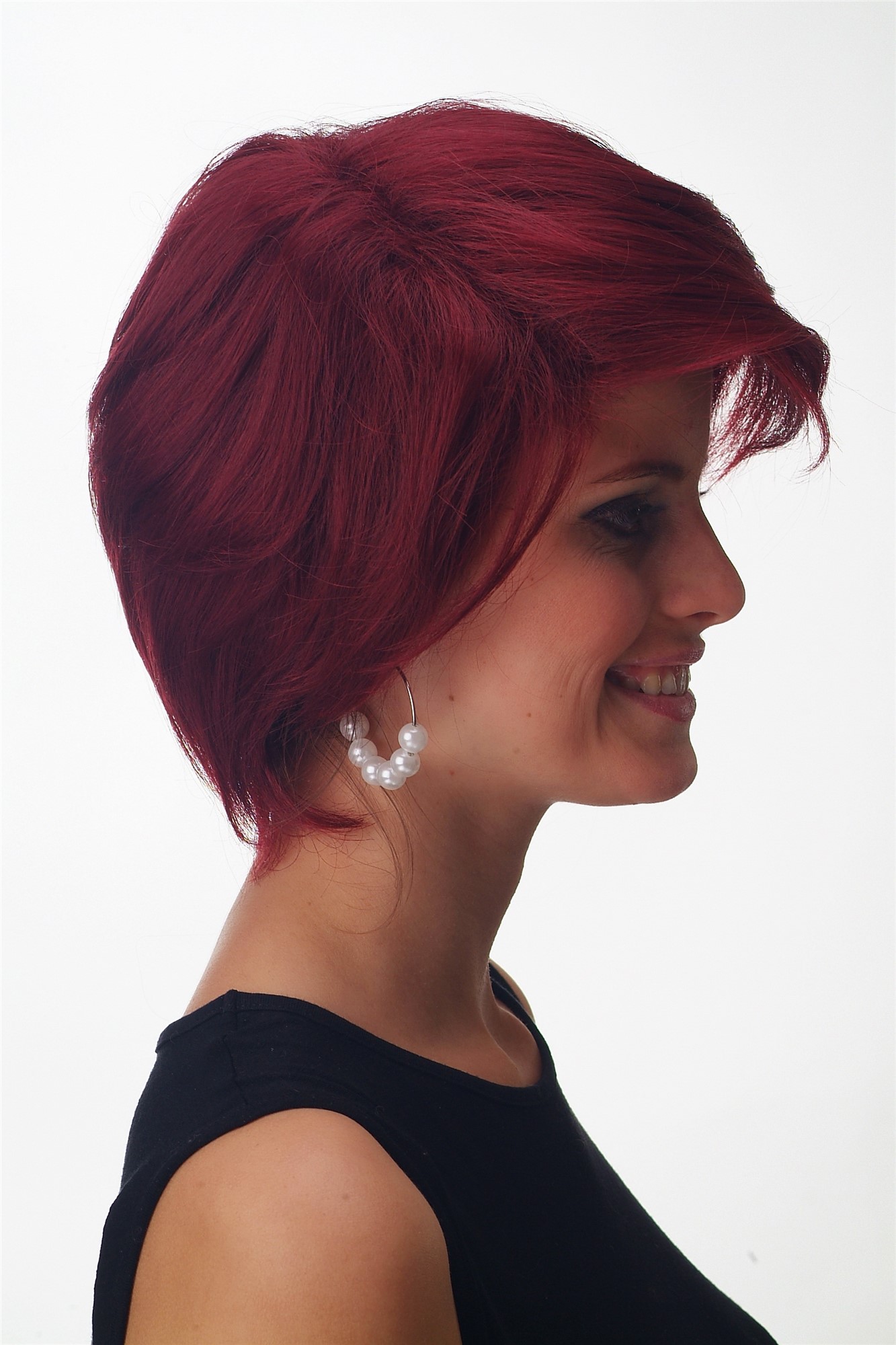 Lady women wig Bob short voluminous straight parting burgundy red F2743, view 3, WIG ME UP: Your Perücken Online Shop Quality Wigs, Ladies, eggplant red, straight, short