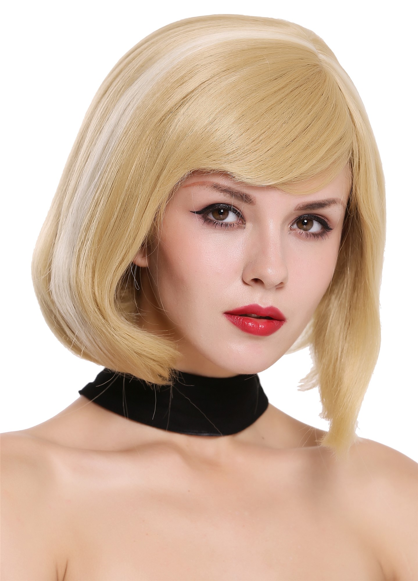 Lady Wig short Bob Longbob parting blond platinum highlights streaked ZM-1703, view 2, WIG ME UP: Your Perücken Online Shop Quality Wigs, Ladies, blond mix, straight, short