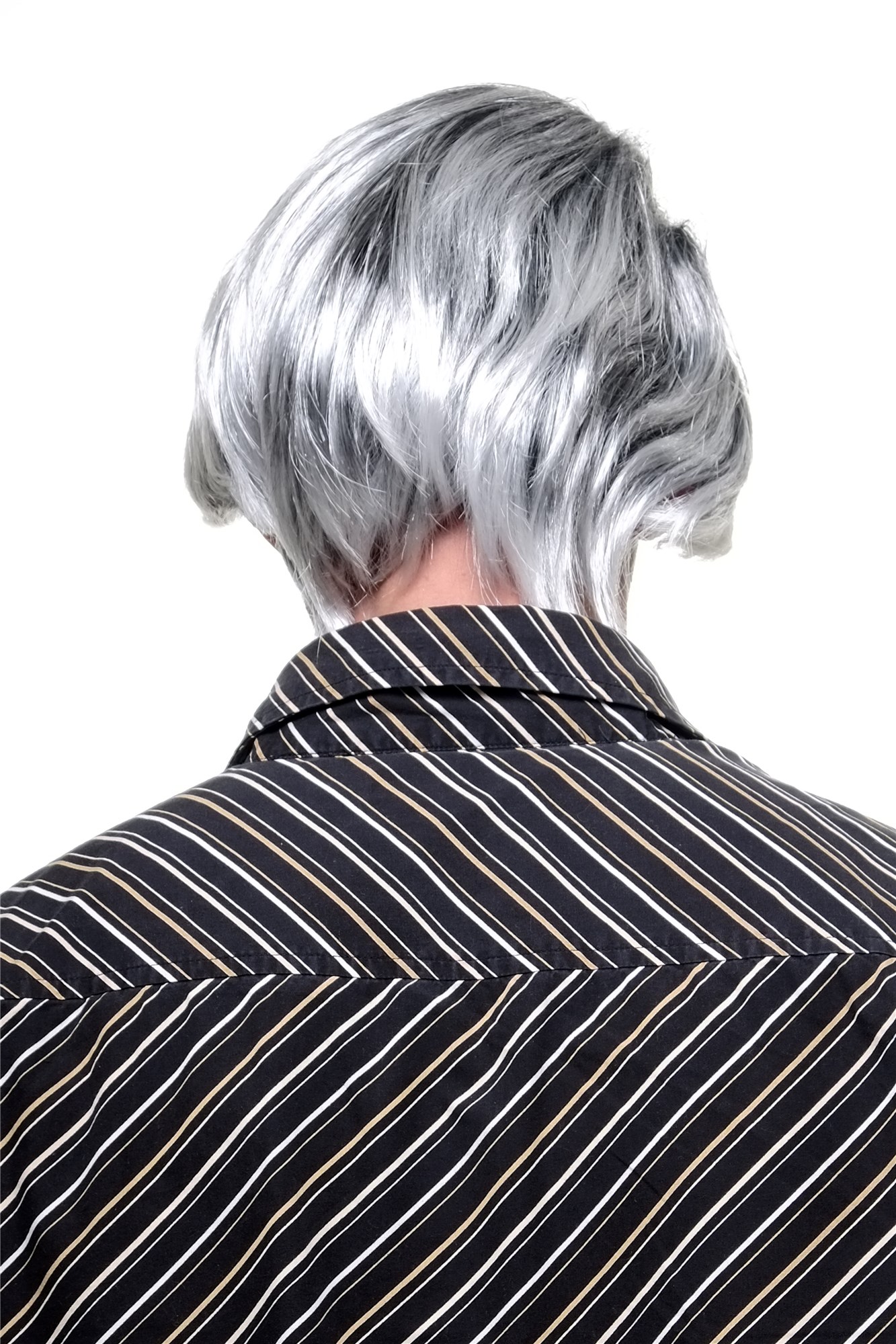 Party wig men women black with strands of silver grey gray playboy Gigolo 68875, view 3, WIG ME UP: Your Perücken Online Shop Party Wig, Men, black-silver-gray mix, straight, short