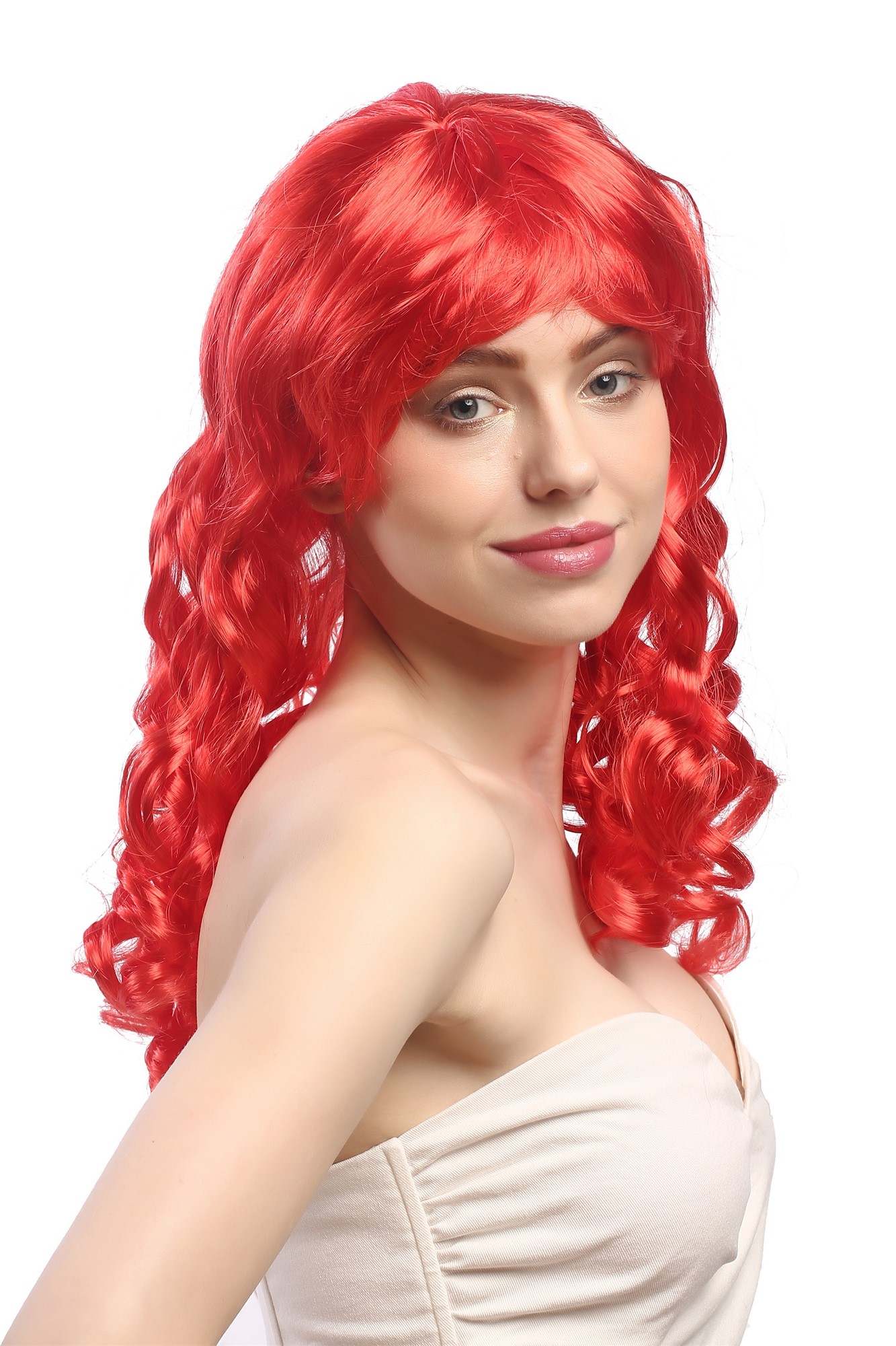 Lady Party Wig Halloween Gothic Lolita long baroque colonial romantic corkscrew curls coils red 20", view 2, WIG ME UP: Your Perücken Online Shop Party Wig, Ladies, bright red, curled, long