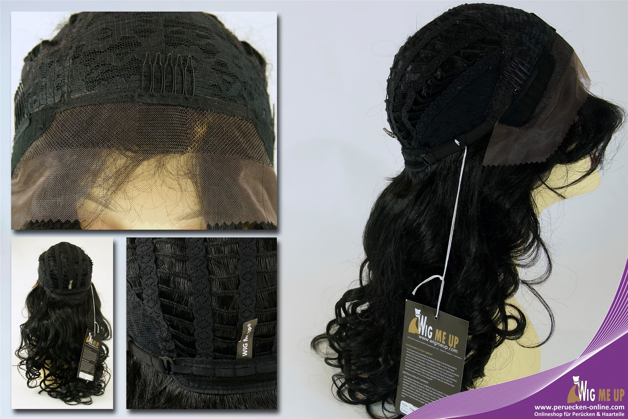 hochwertige Qualitätsperücken, Perücke Lace-Front lang voluminös lockig Locken Schwarz TYM-1409-LF-1, Ansicht 9, WIG ME UP: Ihr Perücken Online Shop lockige Tressen-Perücke mit Front-Lace Schwarz lange Haare für Damen