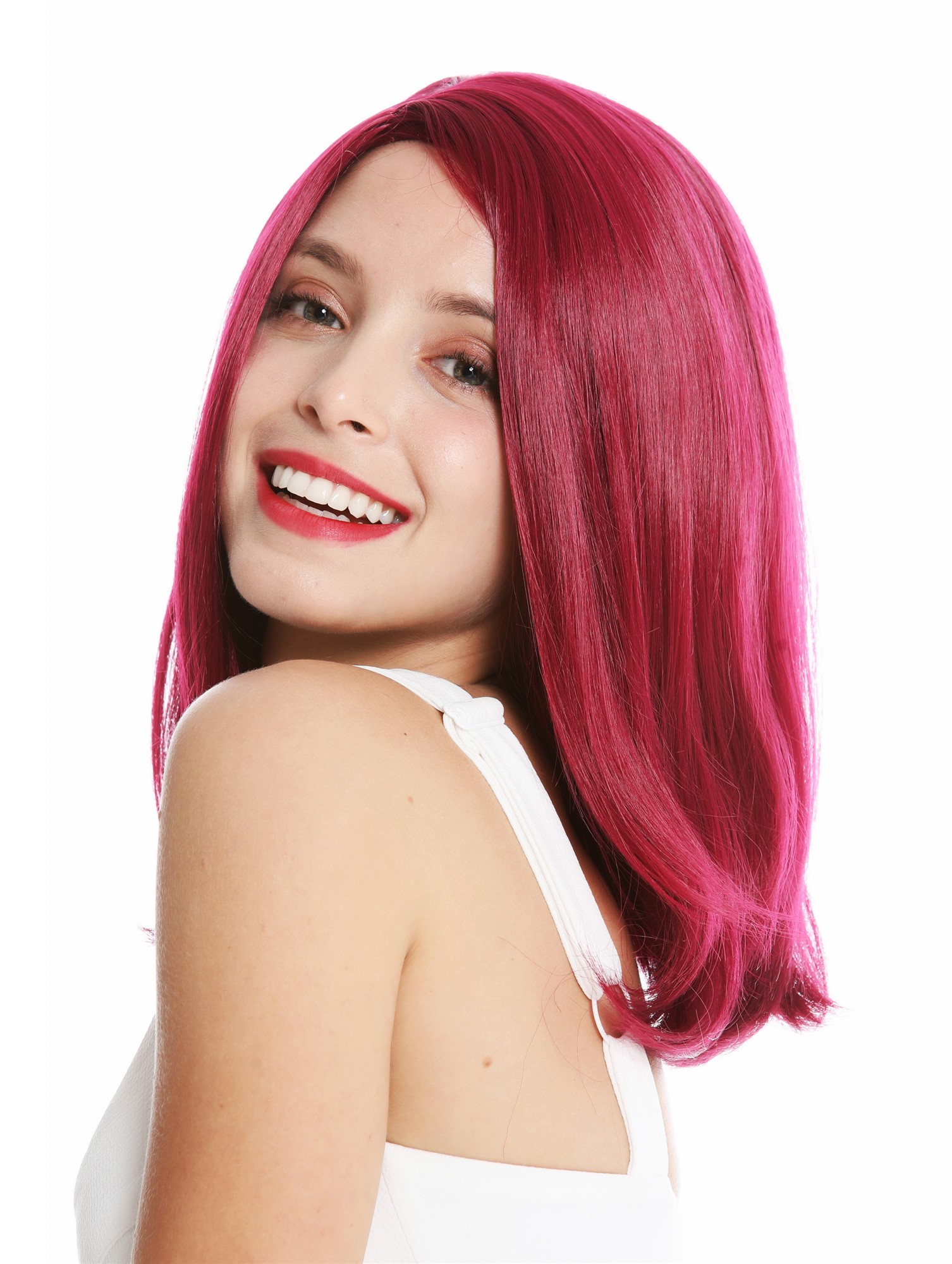 Women's wig lady shoulder length sleek parting garnet burgundy red GFW3086, view 3, WIG ME UP: Your Perücken Online Shop Quality Wigs, Ladies, garnet red, straight, shoulder-length