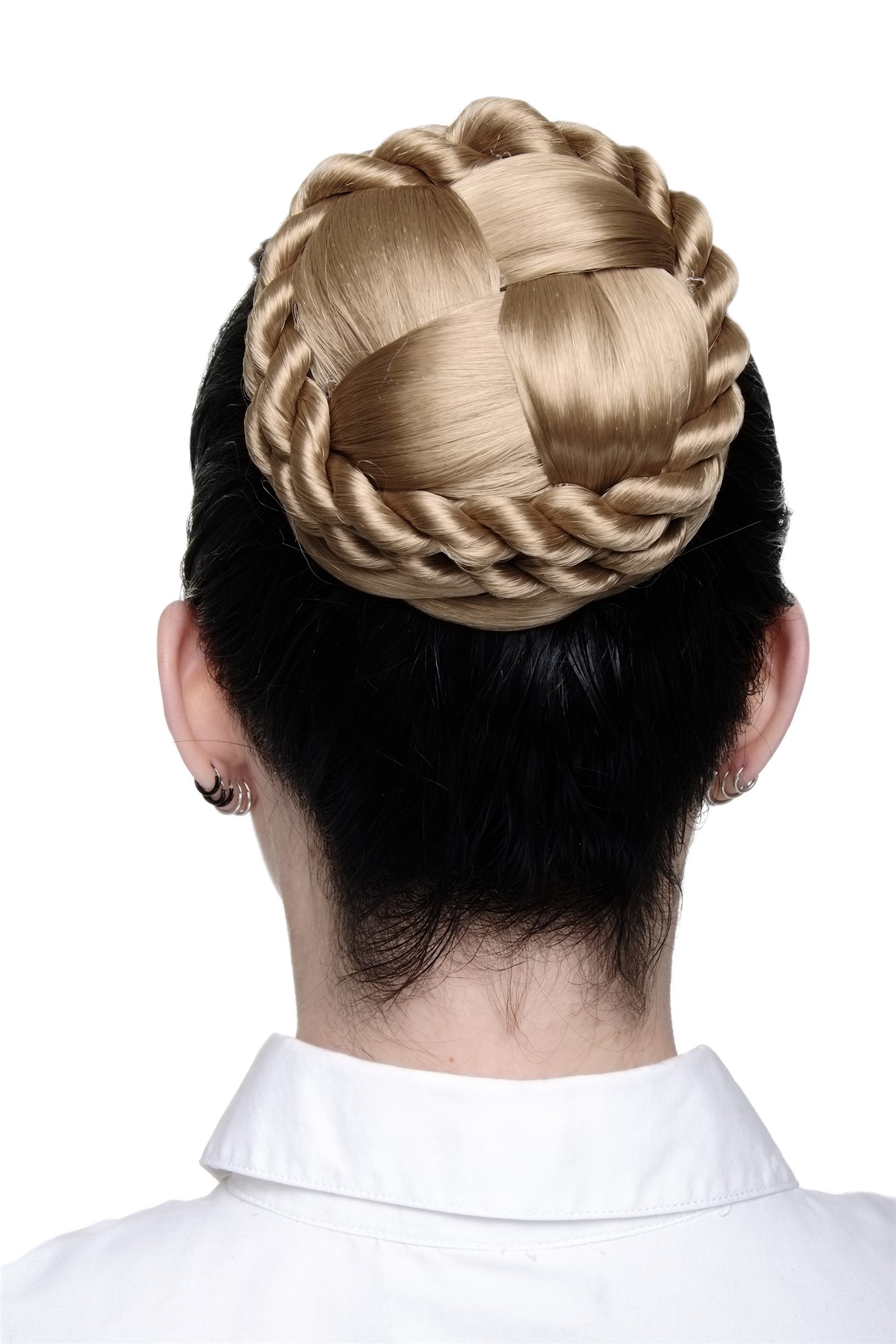 Dutt geflochten Blond TC2041-22, Vorderansicht, WIG ME UP: Ihr Perücken Online Shop geflochtener Dutt Haarteil Blond