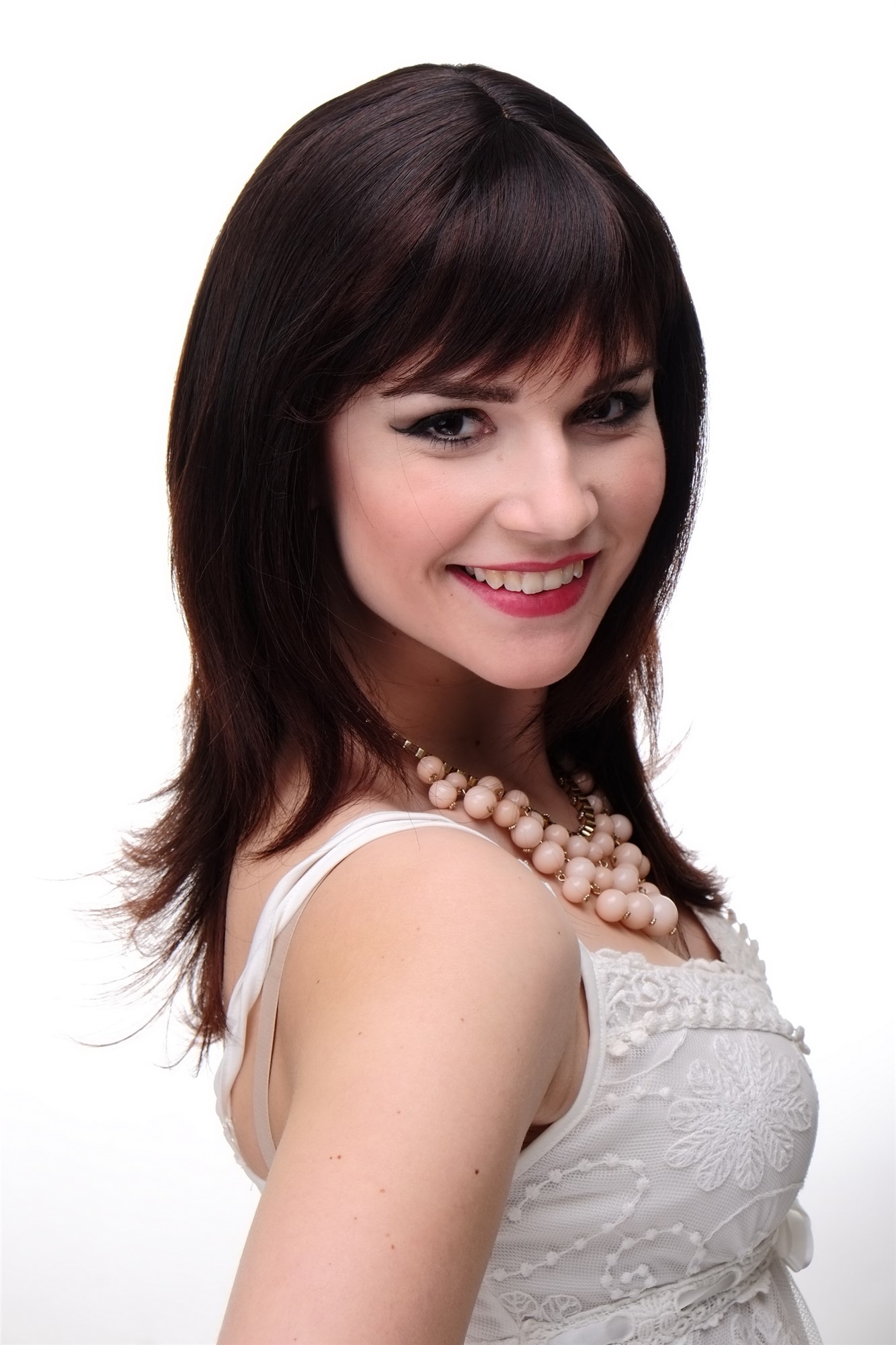 Lady wig medium length fringe parted to side straight layered mahogany mix 3003, view 5, WIG ME UP: Your Perücken Online Shop Quality Wigs, Ladies, black-brown-mahogany brown mix, straight, long