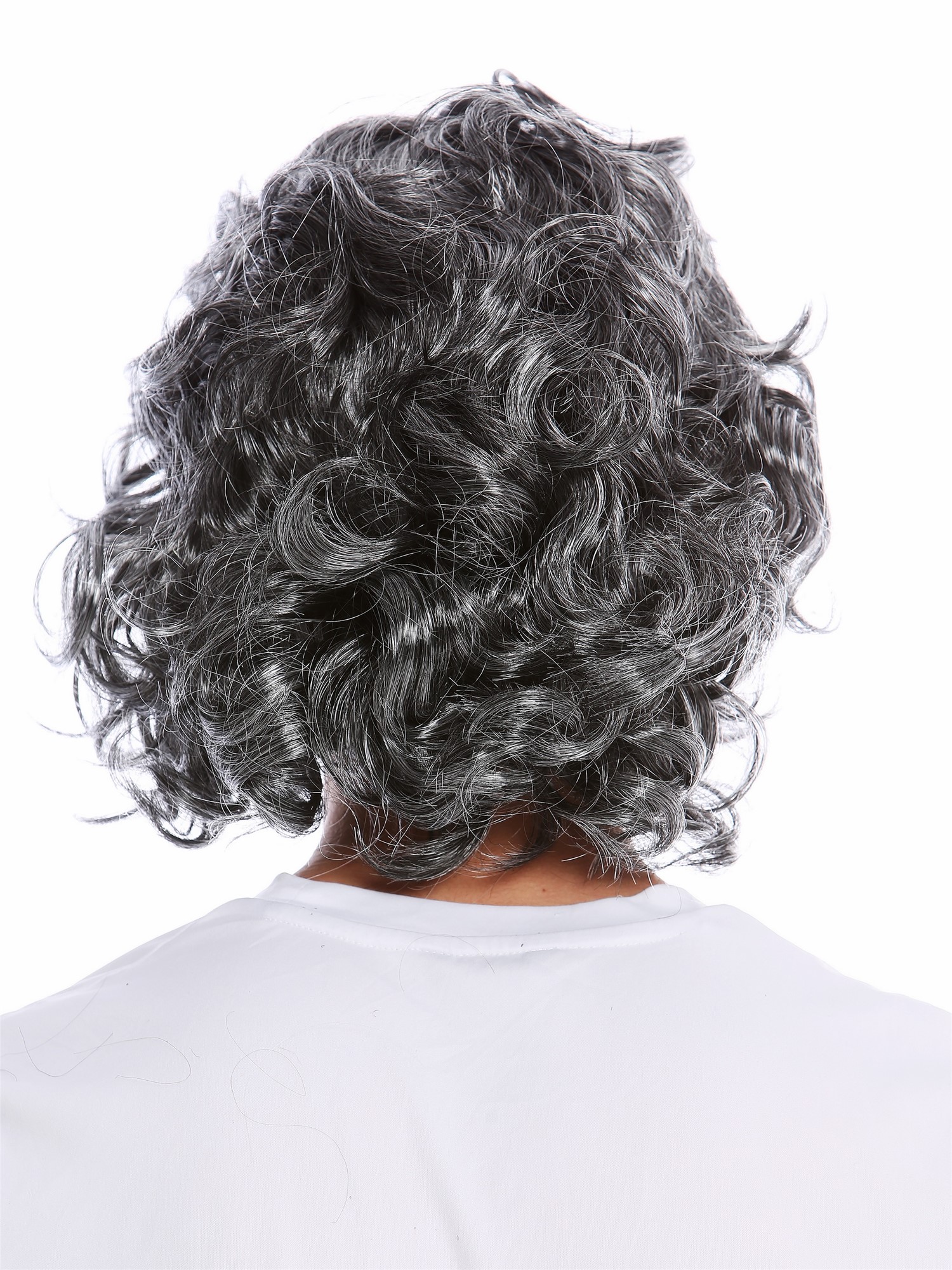 günstige Party Perücke, Perücke Grau Alter Schlagersänger Gigolo 3750-P103-68, Ansicht 4, WIG ME UP: Ihr Perücken Online Shop wellige Party Perücke Grau schulterlange Haare Unisex