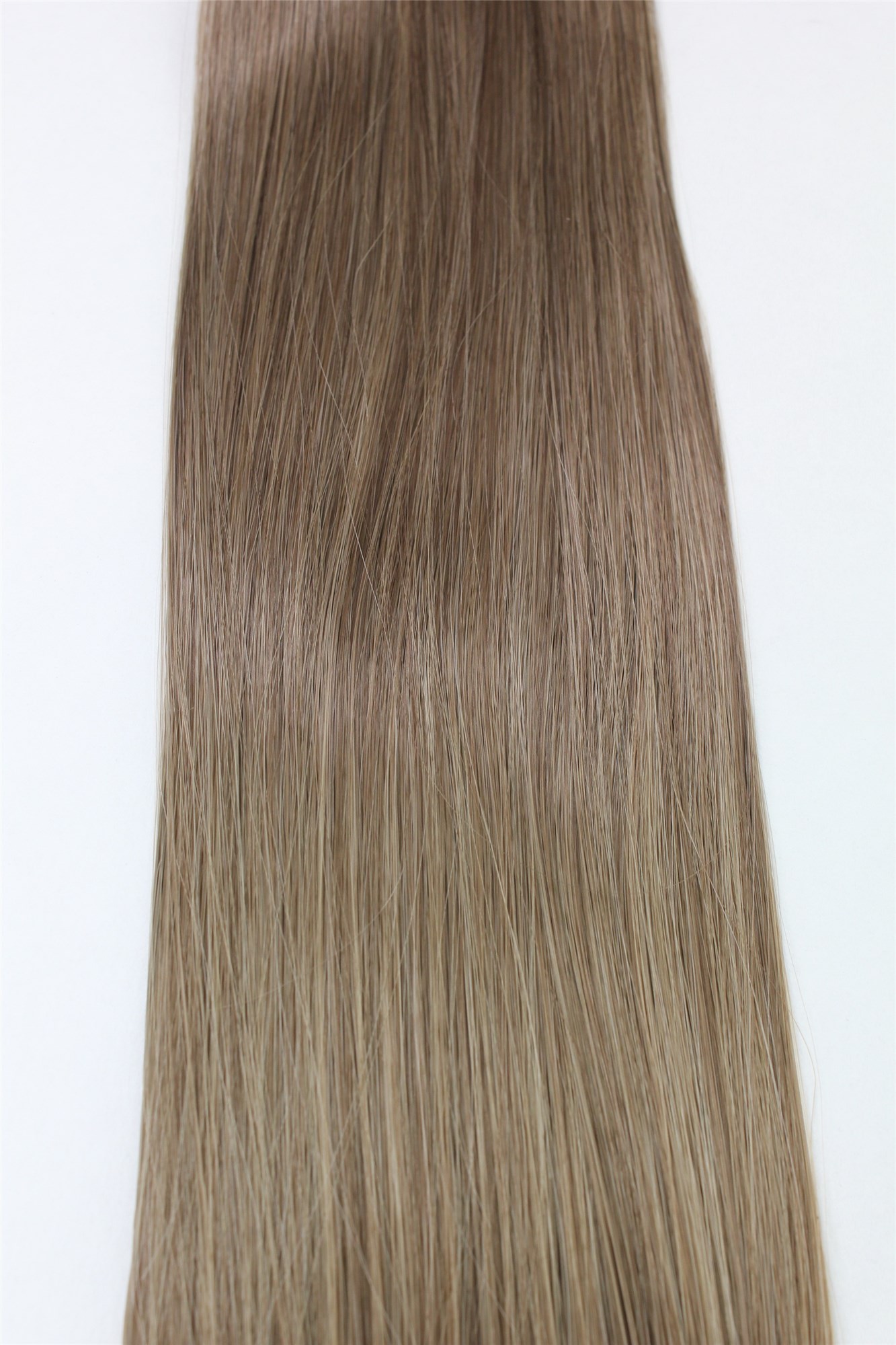 Extensions, dark blonde, straight, shoulder-length