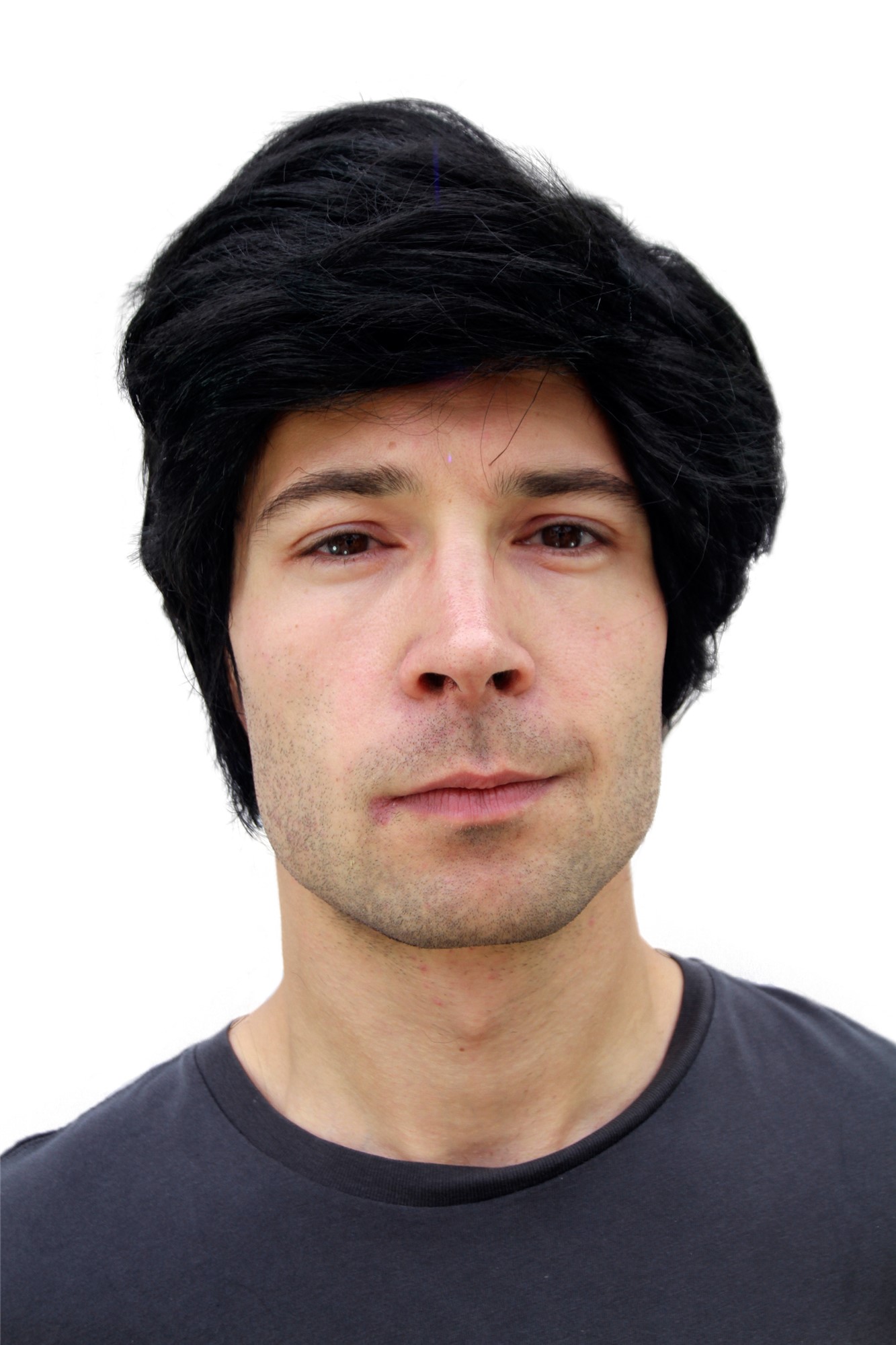 Party/Fancy Dress/Halloween WIG Men BLACK short PW0174-P1TP88, front view, WIG ME UP: Your Perücken Online Shop Party Wig, Men, Black, straight, short