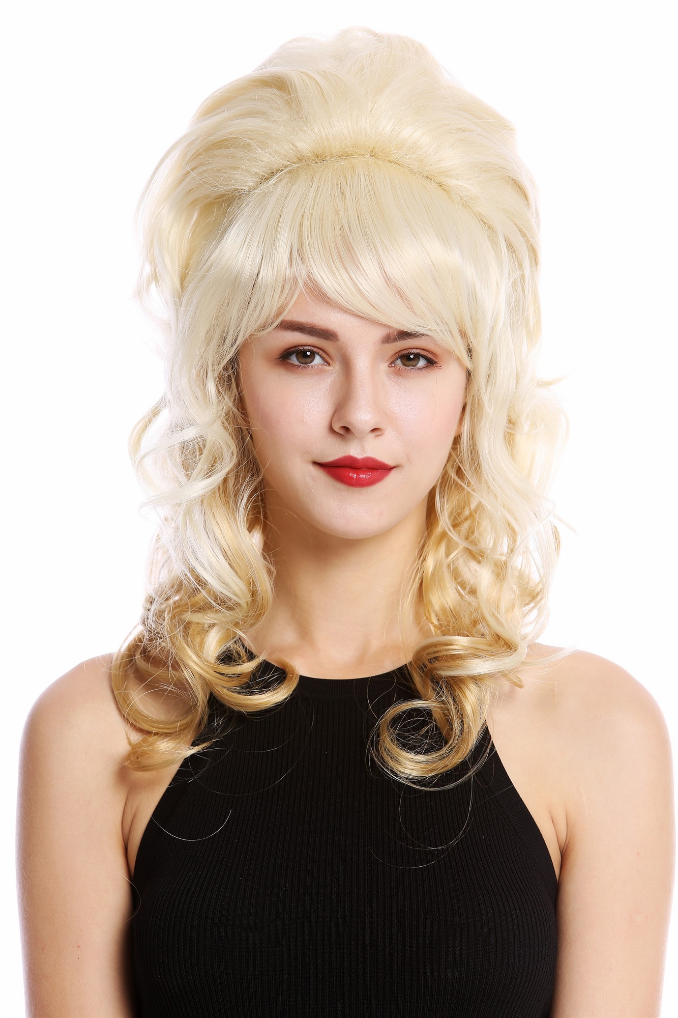 Quality Wigs, Ladies, light blonde-golden blonde mix, curled, long