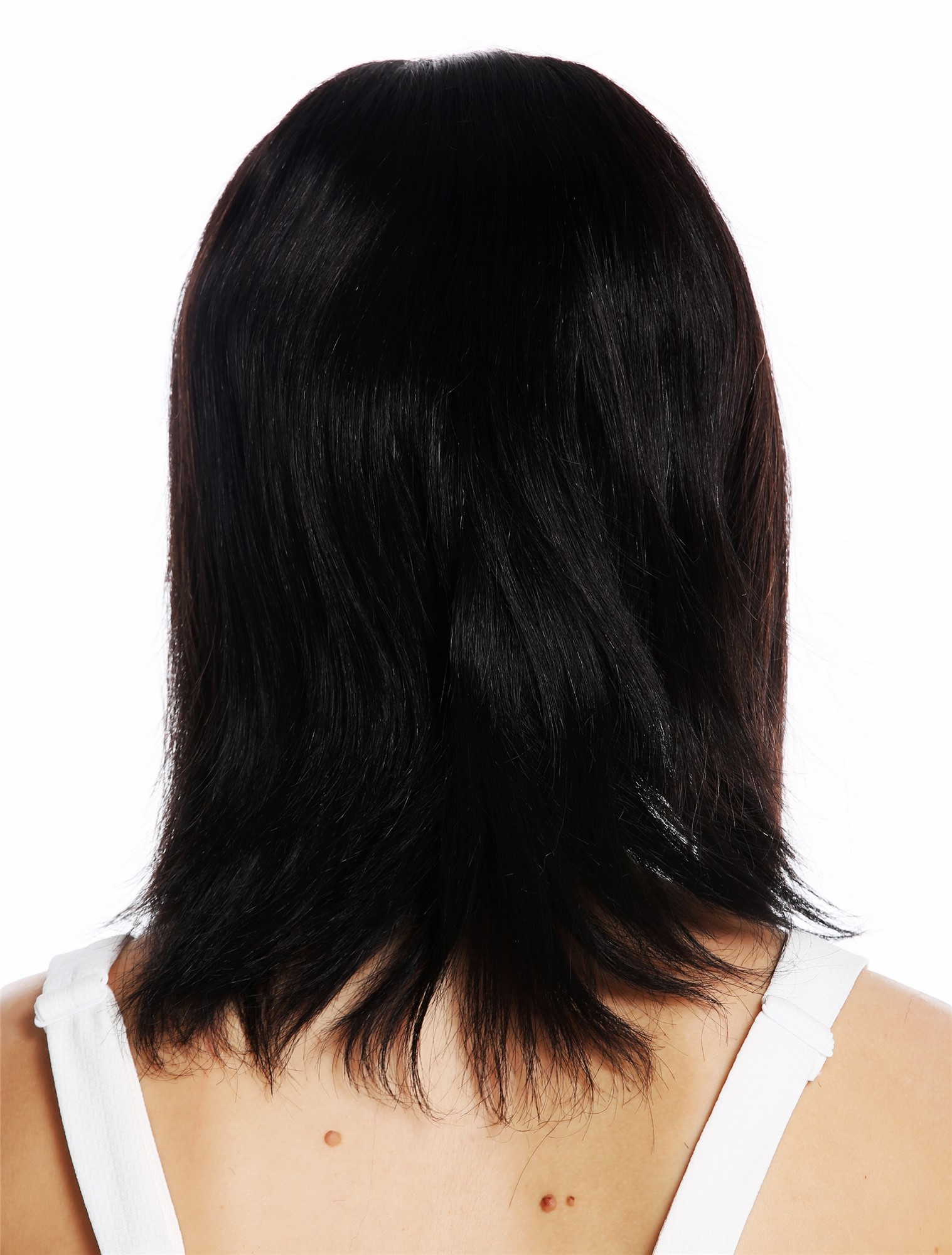 Women's wig longbob shoulder length sleek parting velvet black RJ-097, view 4, WIG ME UP: Your Perücken Online Shop Quality Wigs, Ladies, velvet black, straight, shoulder-length