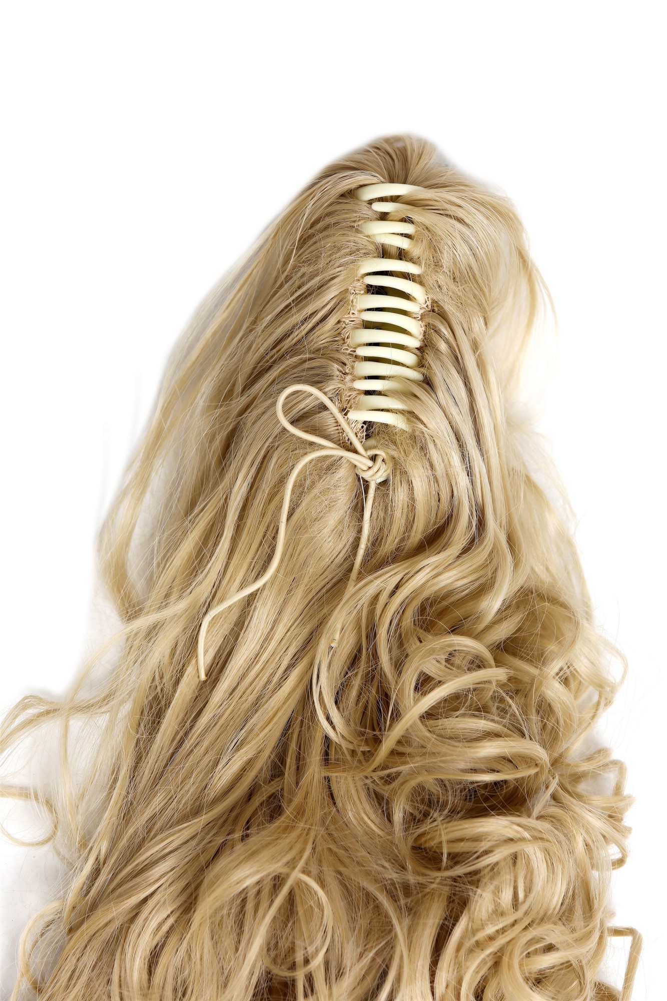 Hairpiece ponytail long volume voluminous curly curls kinks golden blonde N310 , view 6, WIG ME UP: Your Perücken Online Shop Ponytails, light blonde-golden blonde mix, curled, long